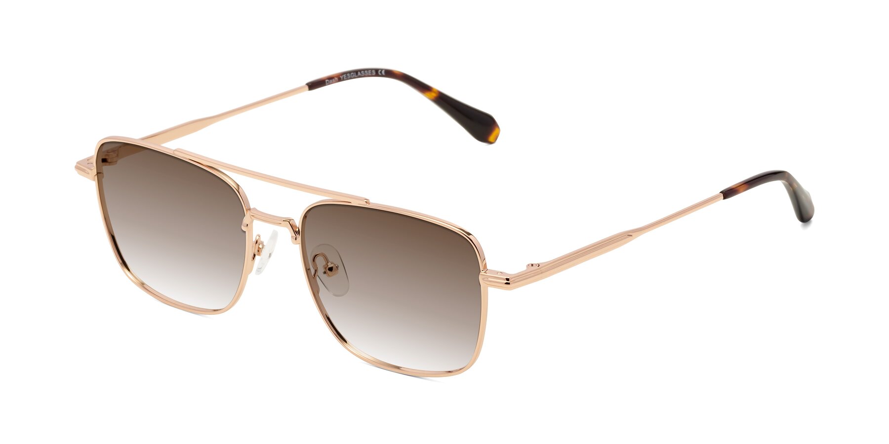 Angle of Dash in Rose Gold with Brown Gradient Lenses
