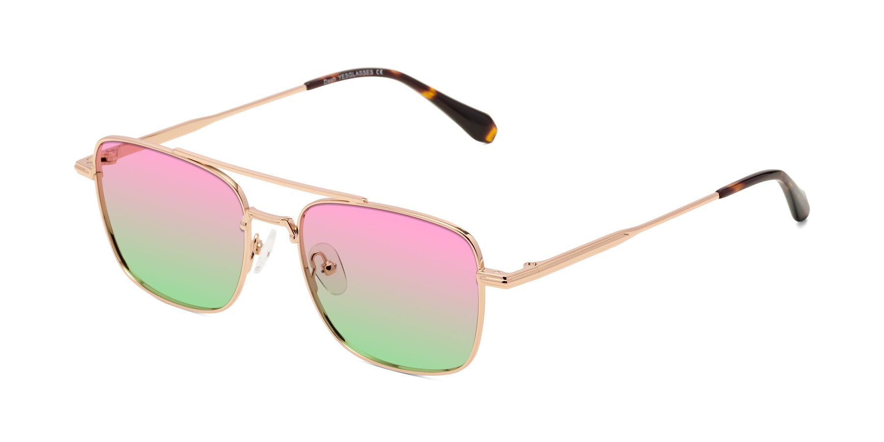 Angle of Dash in Rose Gold with Pink / Green Gradient Lenses