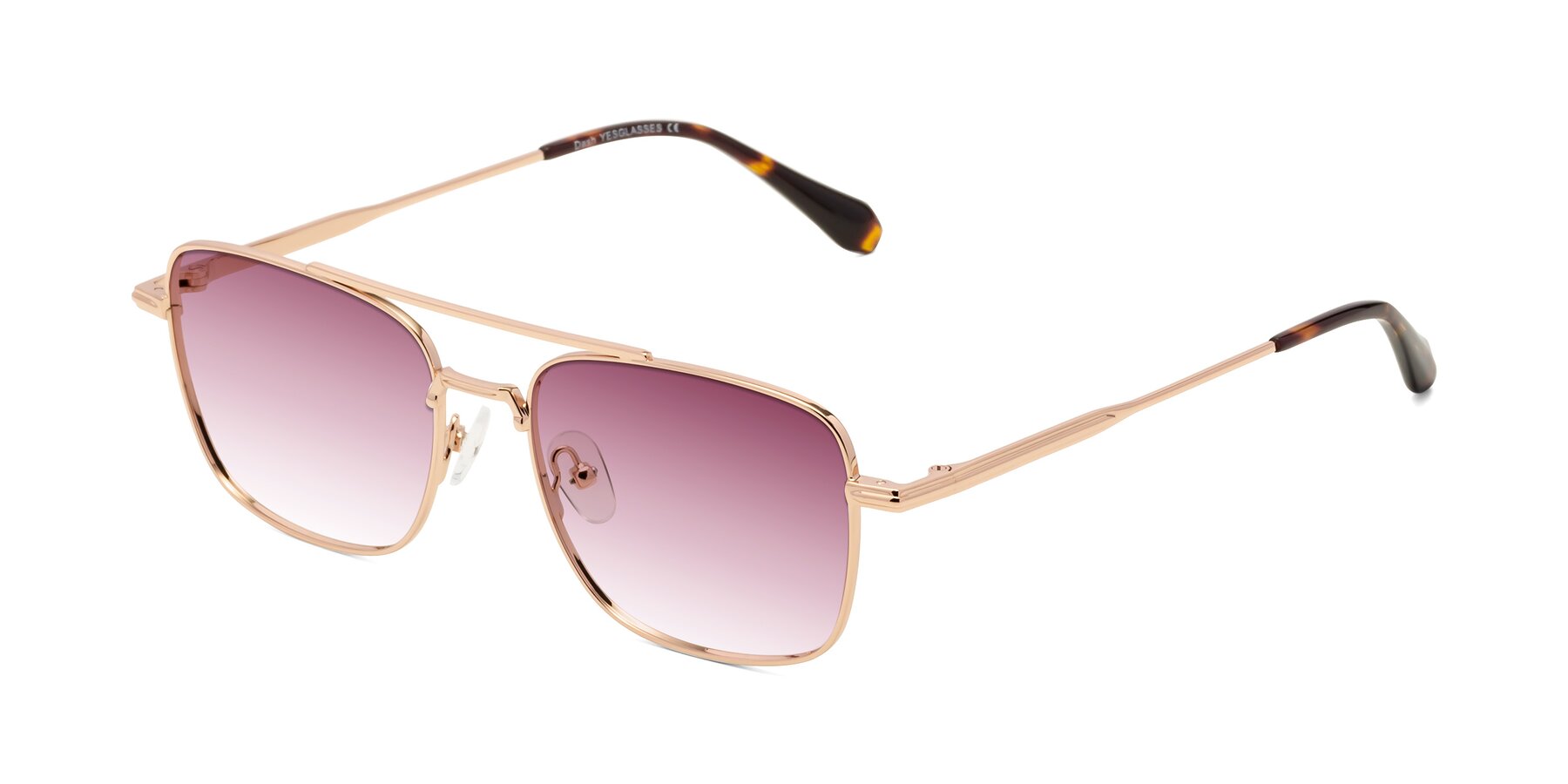 Angle of Dash in Rose Gold with Wine Gradient Lenses