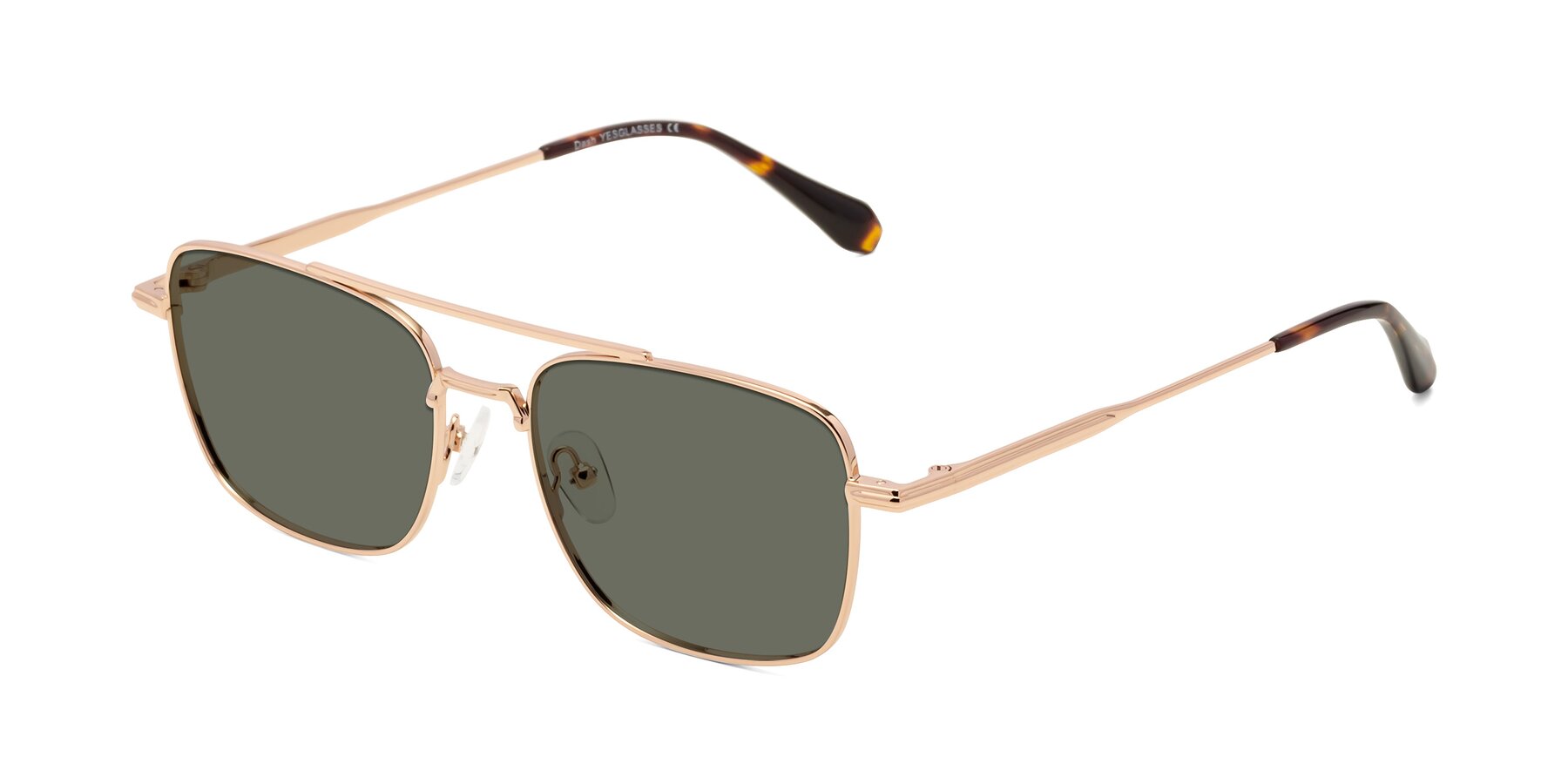 Angle of Dash in Rose Gold with Gray Polarized Lenses