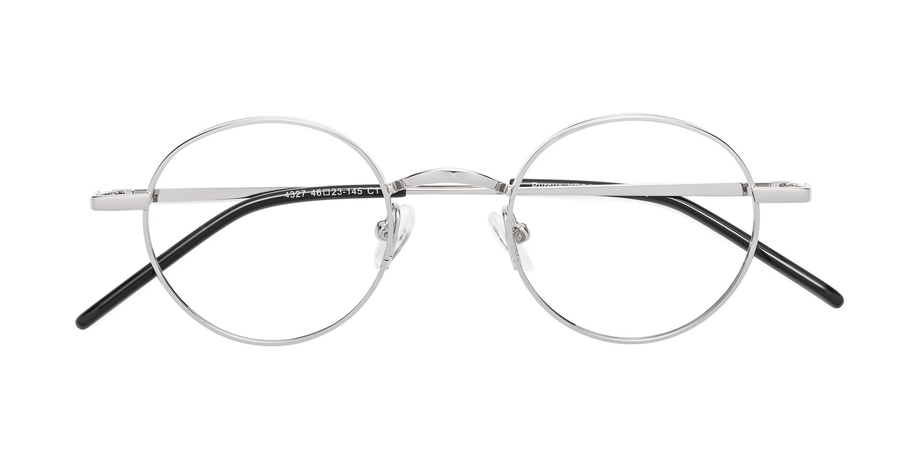 Folded Front of Pursue in Silver with Clear Reading Eyeglass Lenses