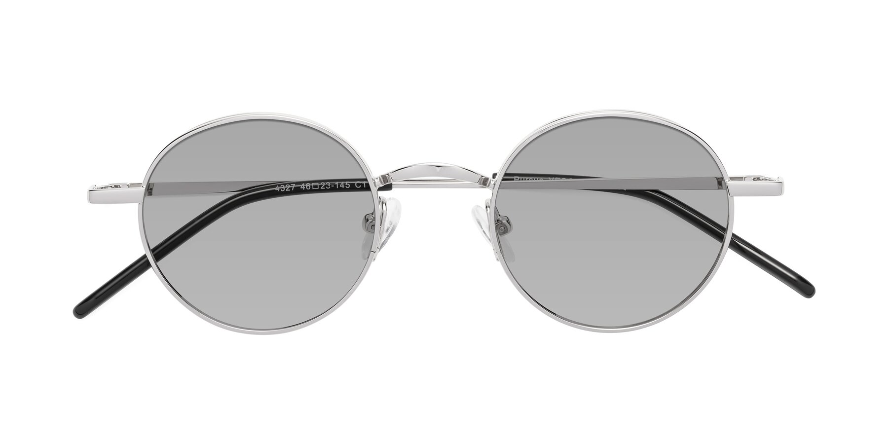 Folded Front of Pursue in Silver with Light Gray Tinted Lenses