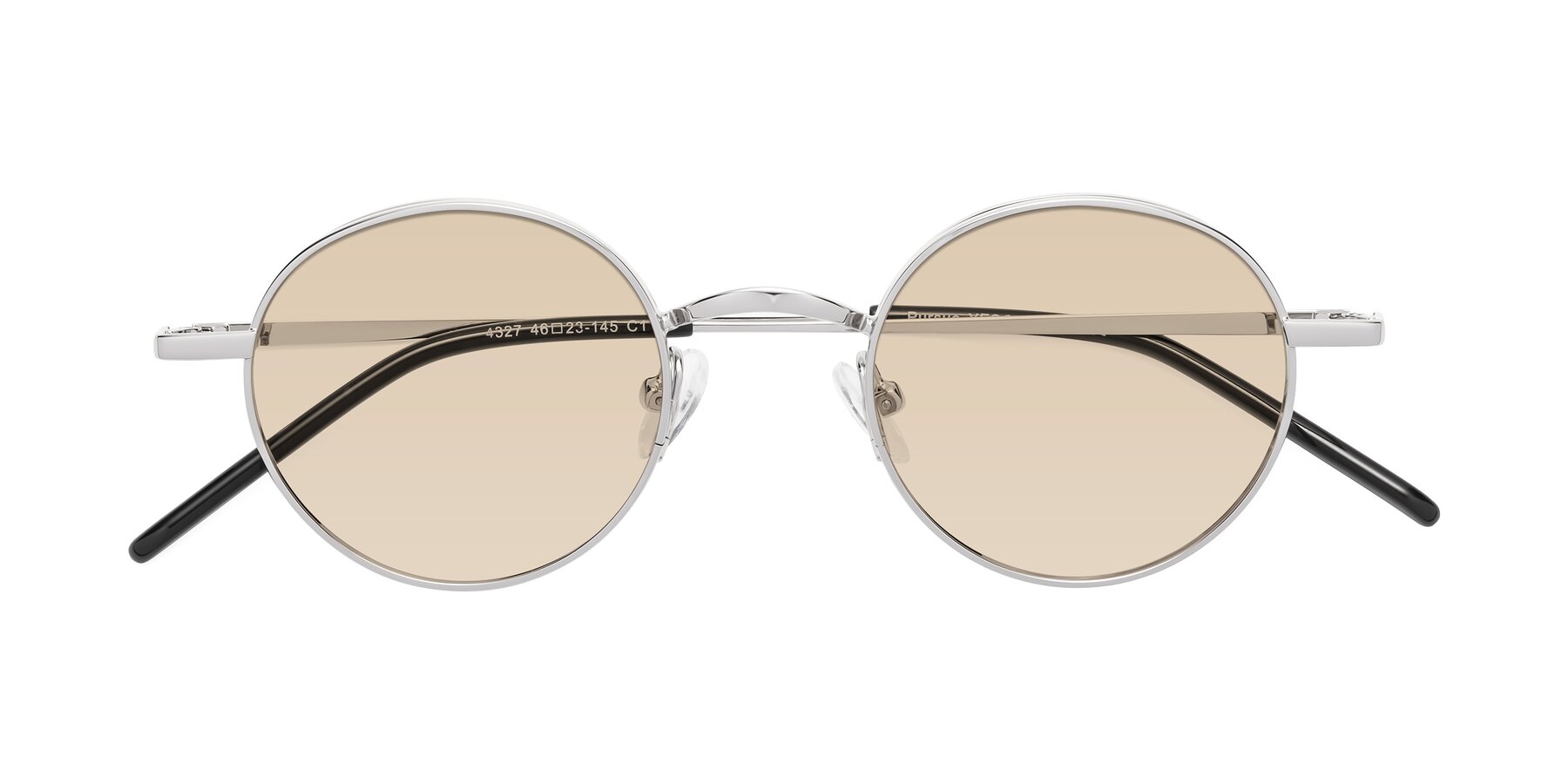 Folded Front of Pursue in Silver with Light Brown Tinted Lenses
