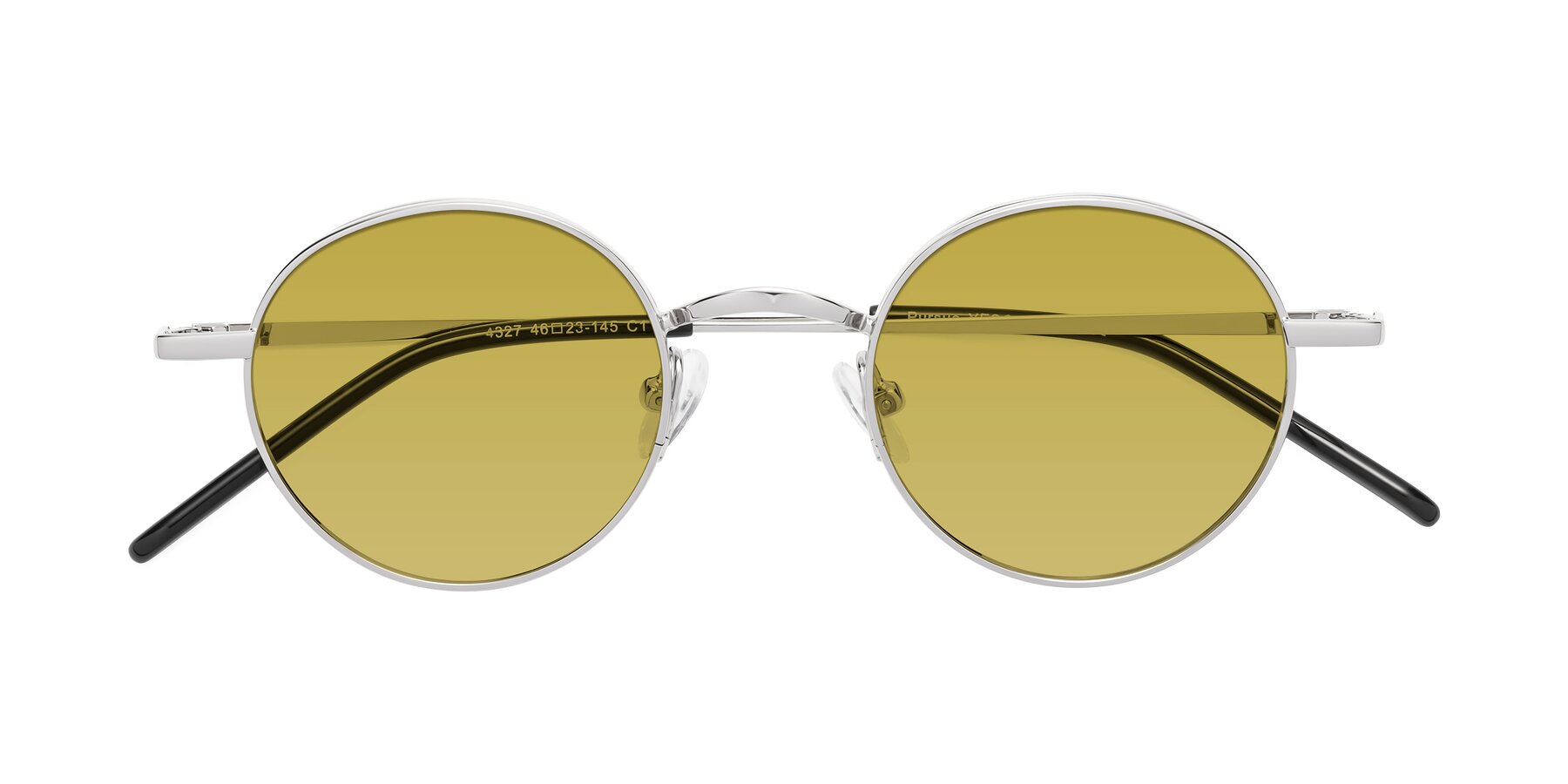 Folded Front of Pursue in Silver with Champagne Tinted Lenses
