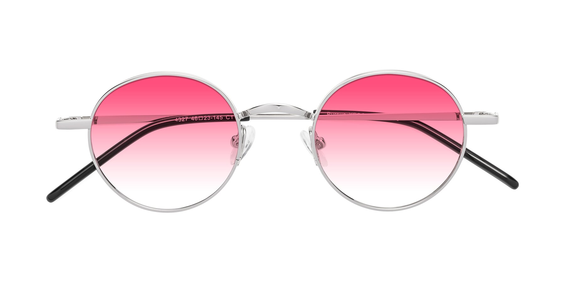 Folded Front of Pursue in Silver with Pink Gradient Lenses