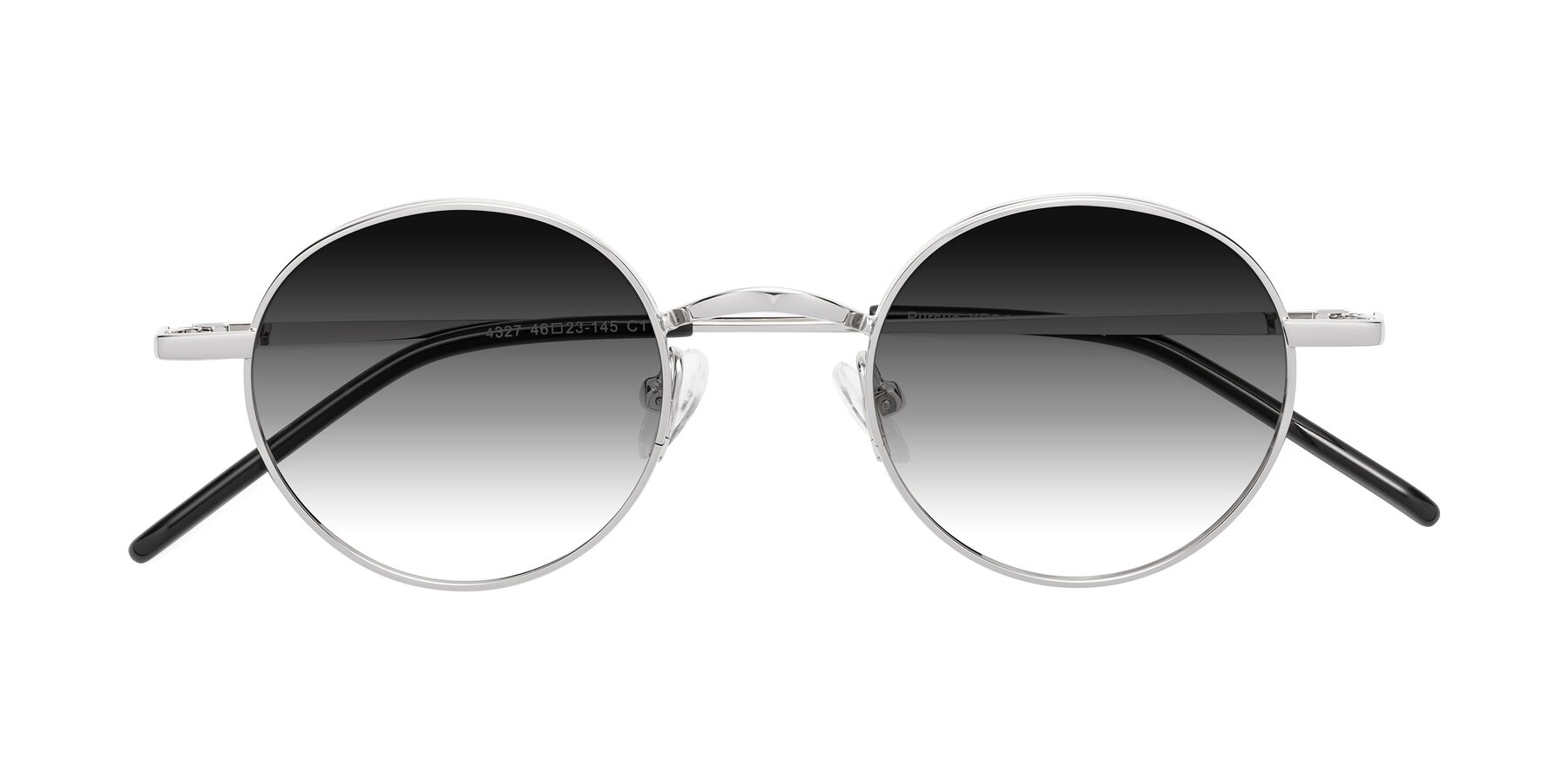 Folded Front of Pursue in Silver with Gray Gradient Lenses