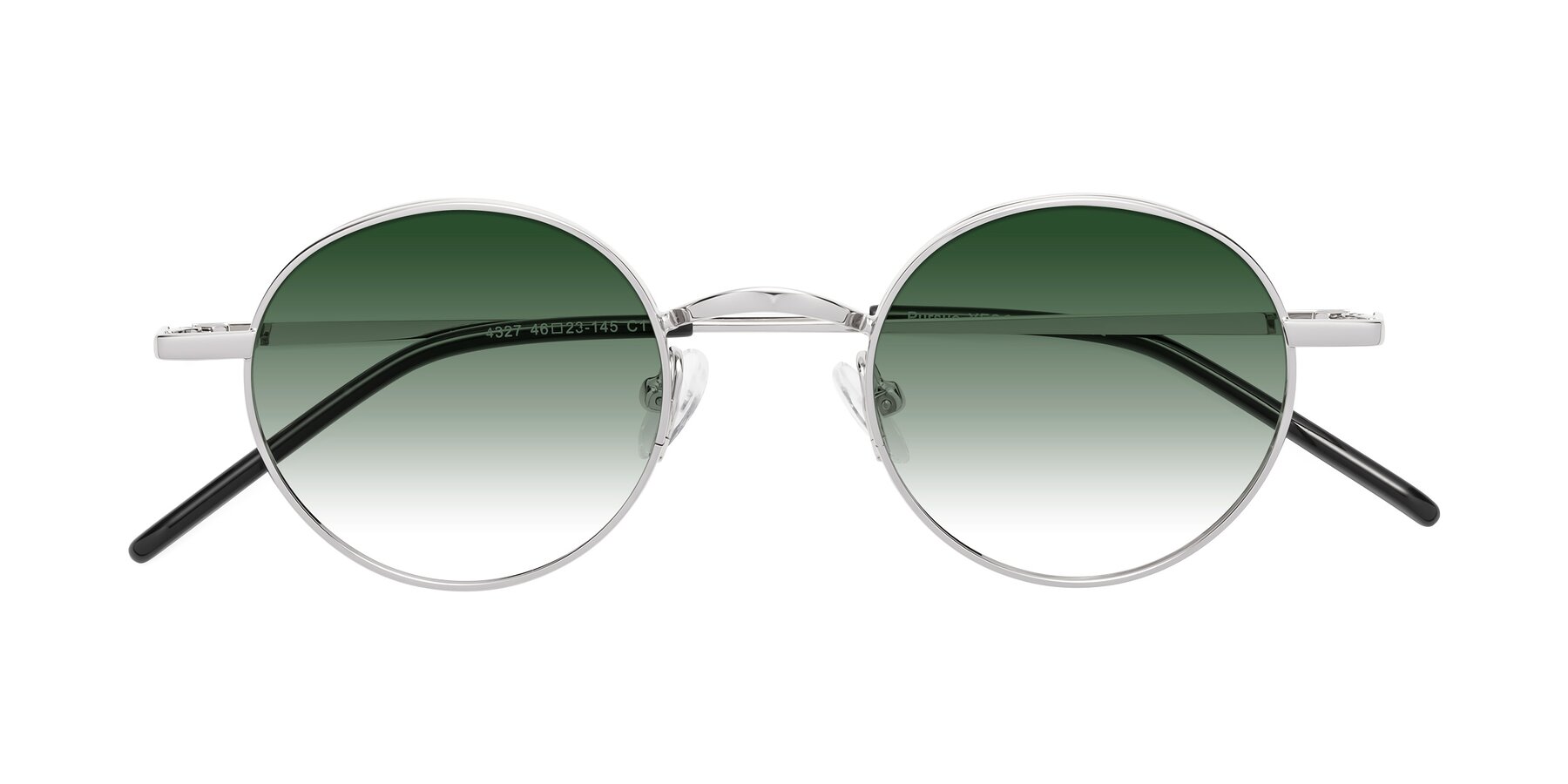 Folded Front of Pursue in Silver with Green Gradient Lenses