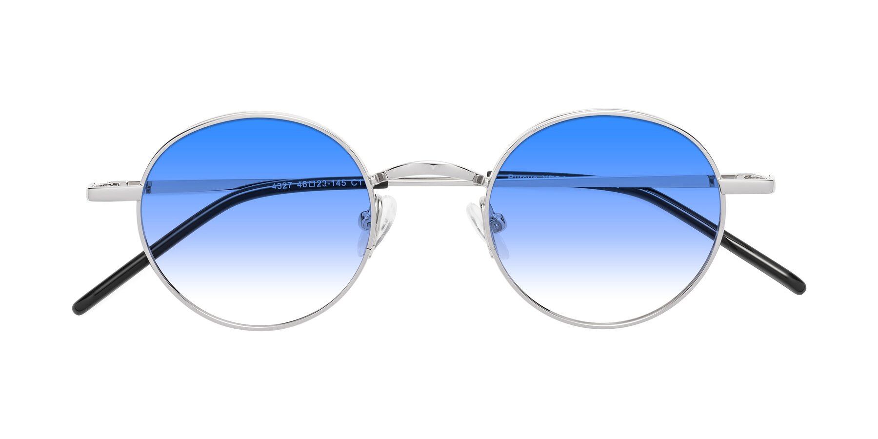 Folded Front of Pursue in Silver with Blue Gradient Lenses