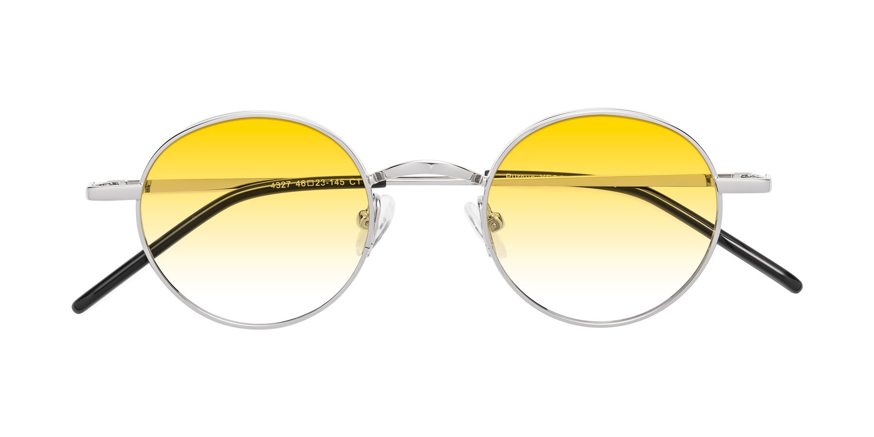 Folded Front of Pursue in Silver with Yellow Gradient Lenses