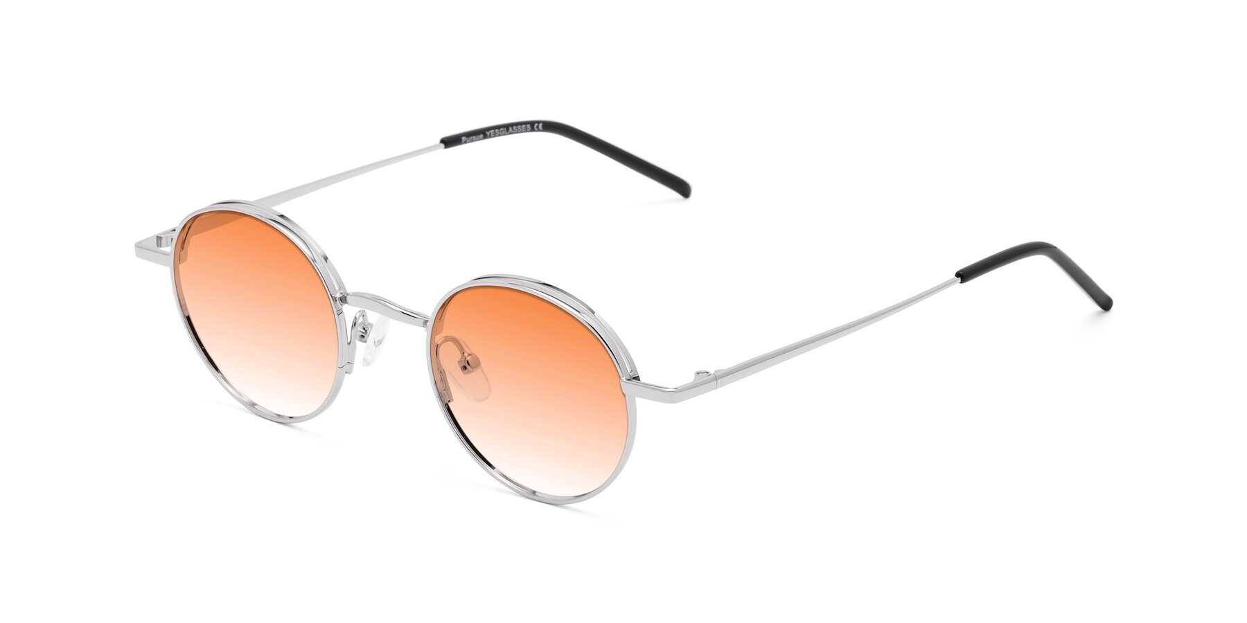 Angle of Pursue in Silver with Orange Gradient Lenses