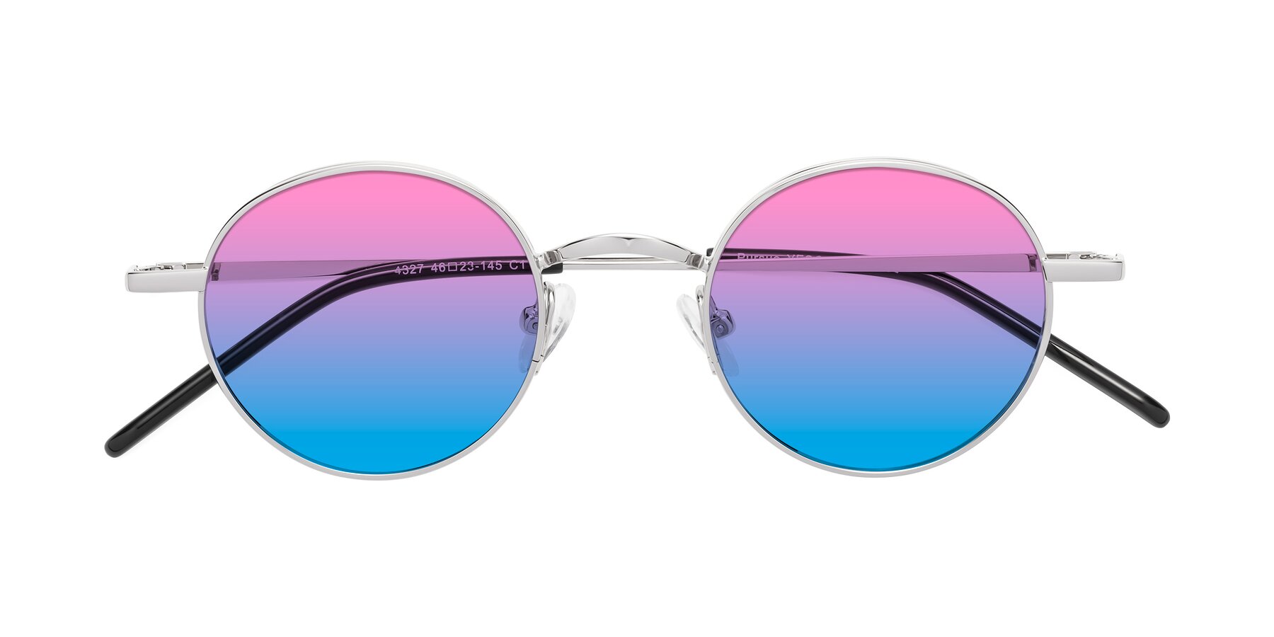 Folded Front of Pursue in Silver with Pink / Blue Gradient Lenses