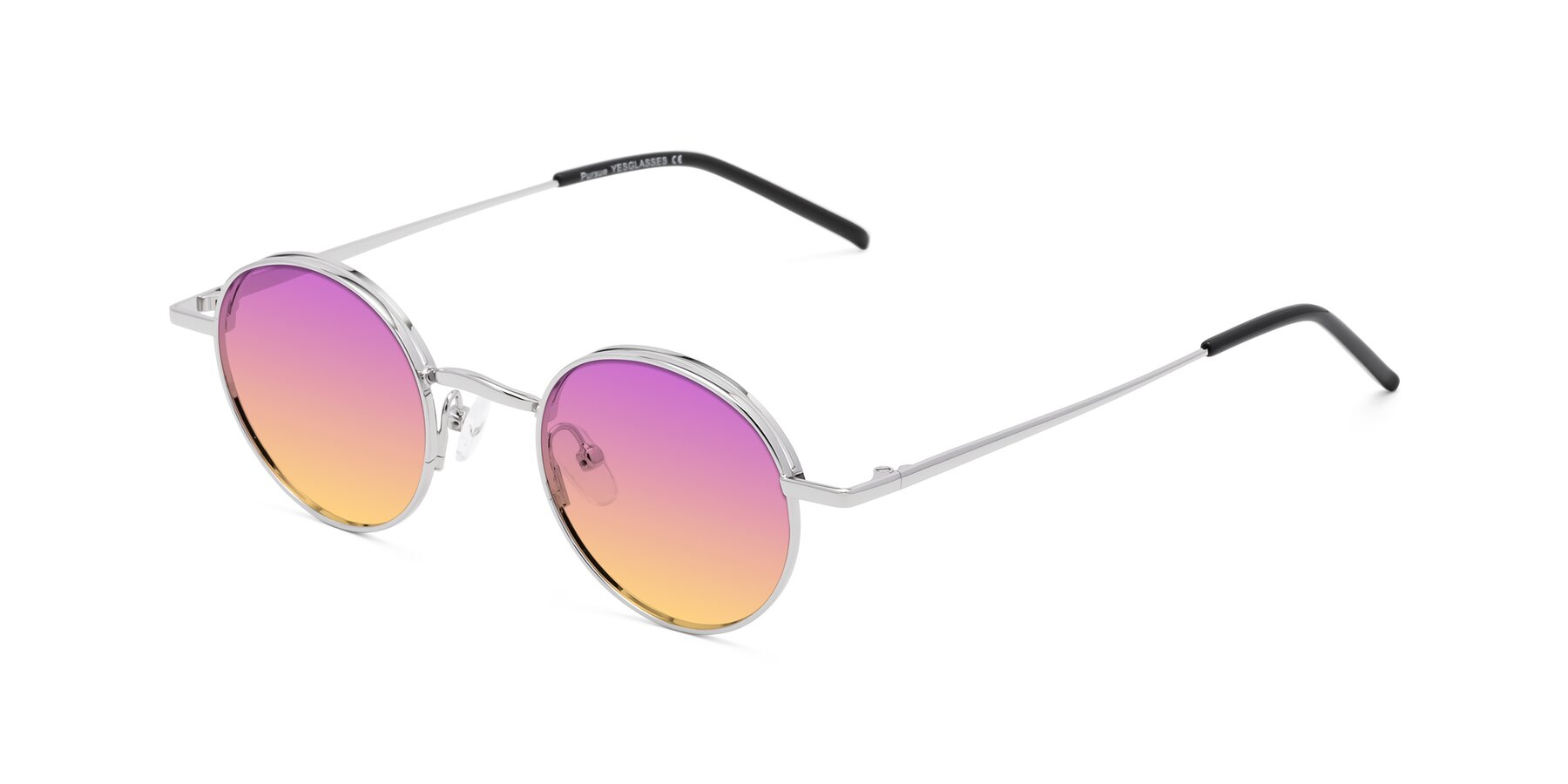 Angle of Pursue in Silver with Purple / Yellow Gradient Lenses
