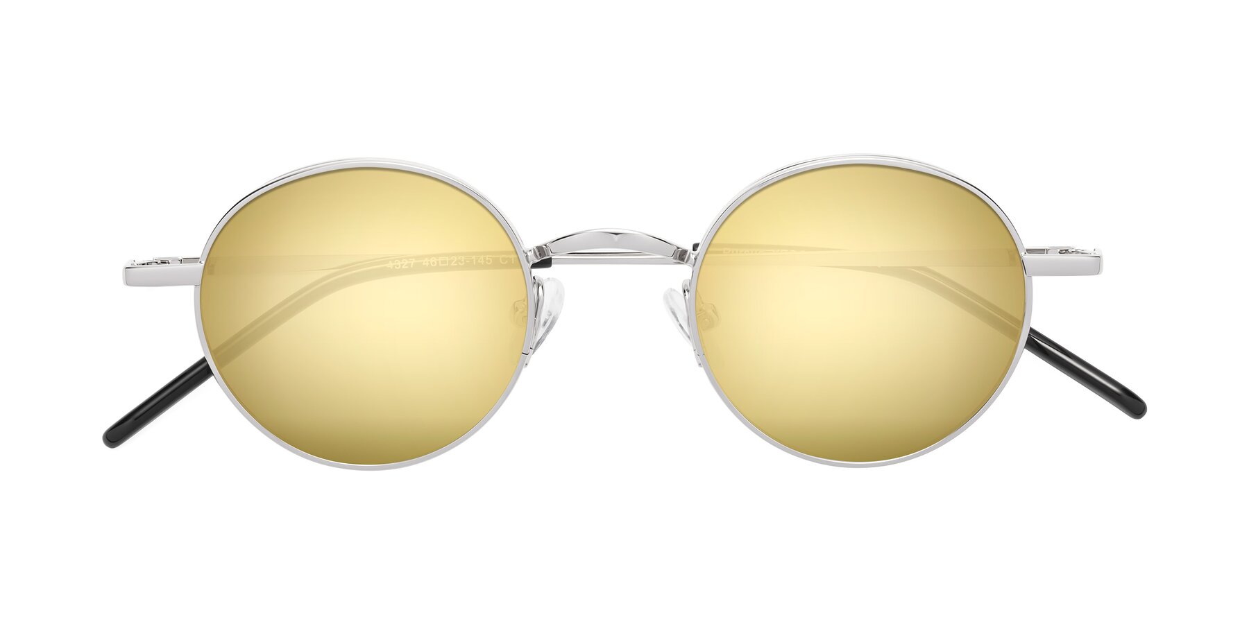 Folded Front of Pursue in Silver with Gold Mirrored Lenses