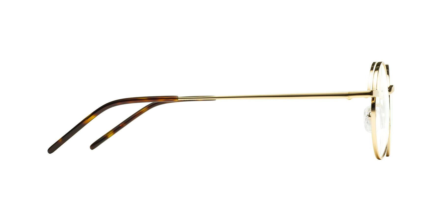 Side of Pursue in Gold with Clear Reading Eyeglass Lenses