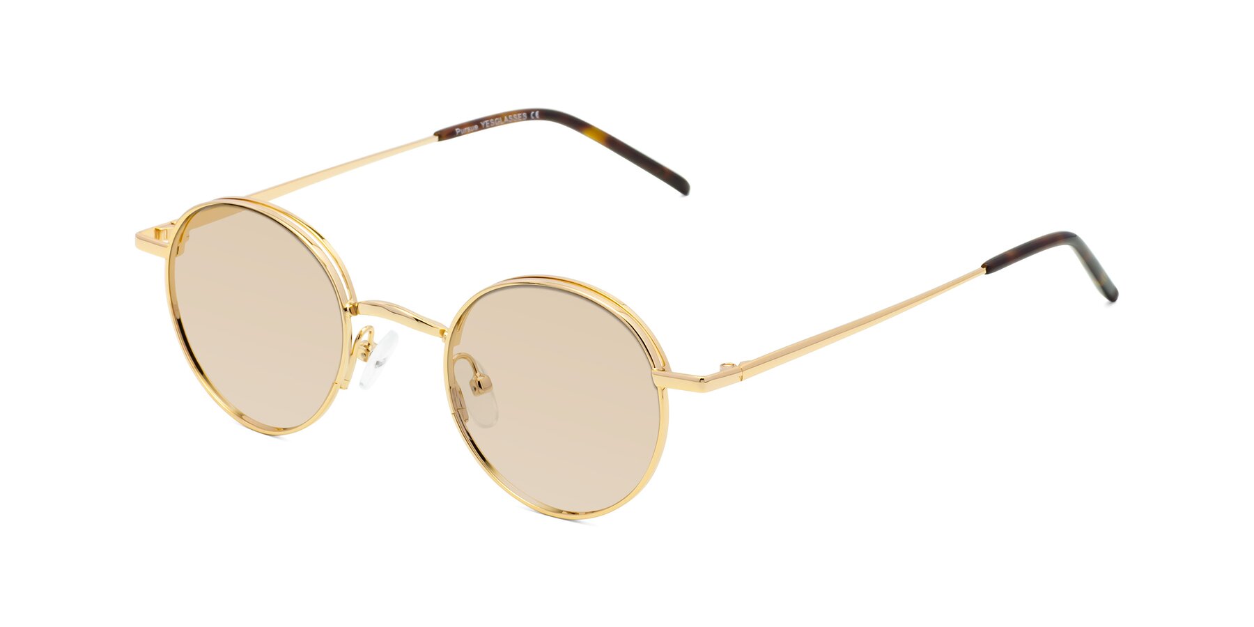 Angle of Pursue in Gold with Light Brown Tinted Lenses