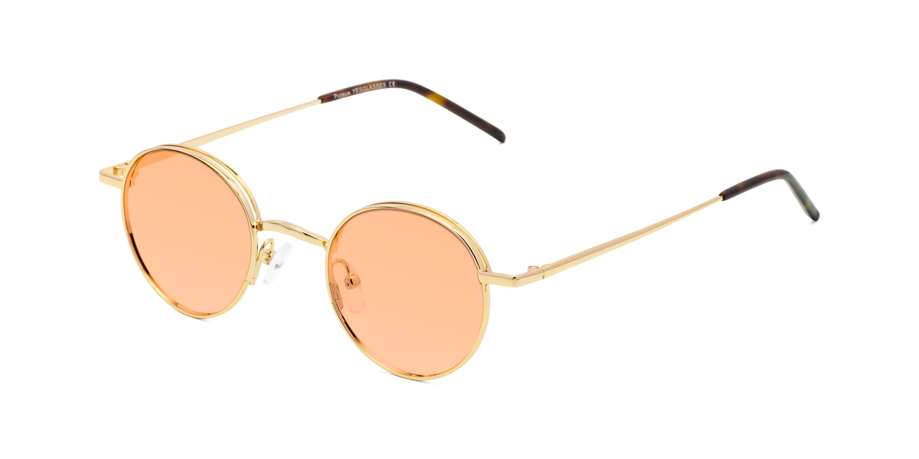 Angle of Pursue in Gold with Light Orange Tinted Lenses