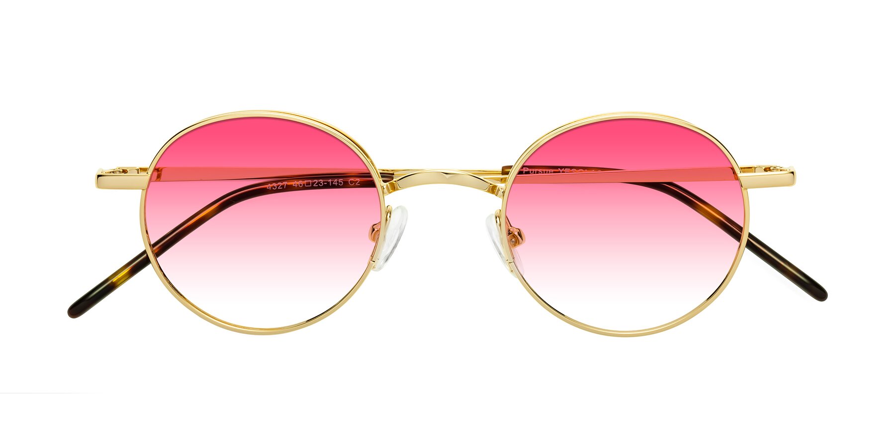 Folded Front of Pursue in Gold with Pink Gradient Lenses