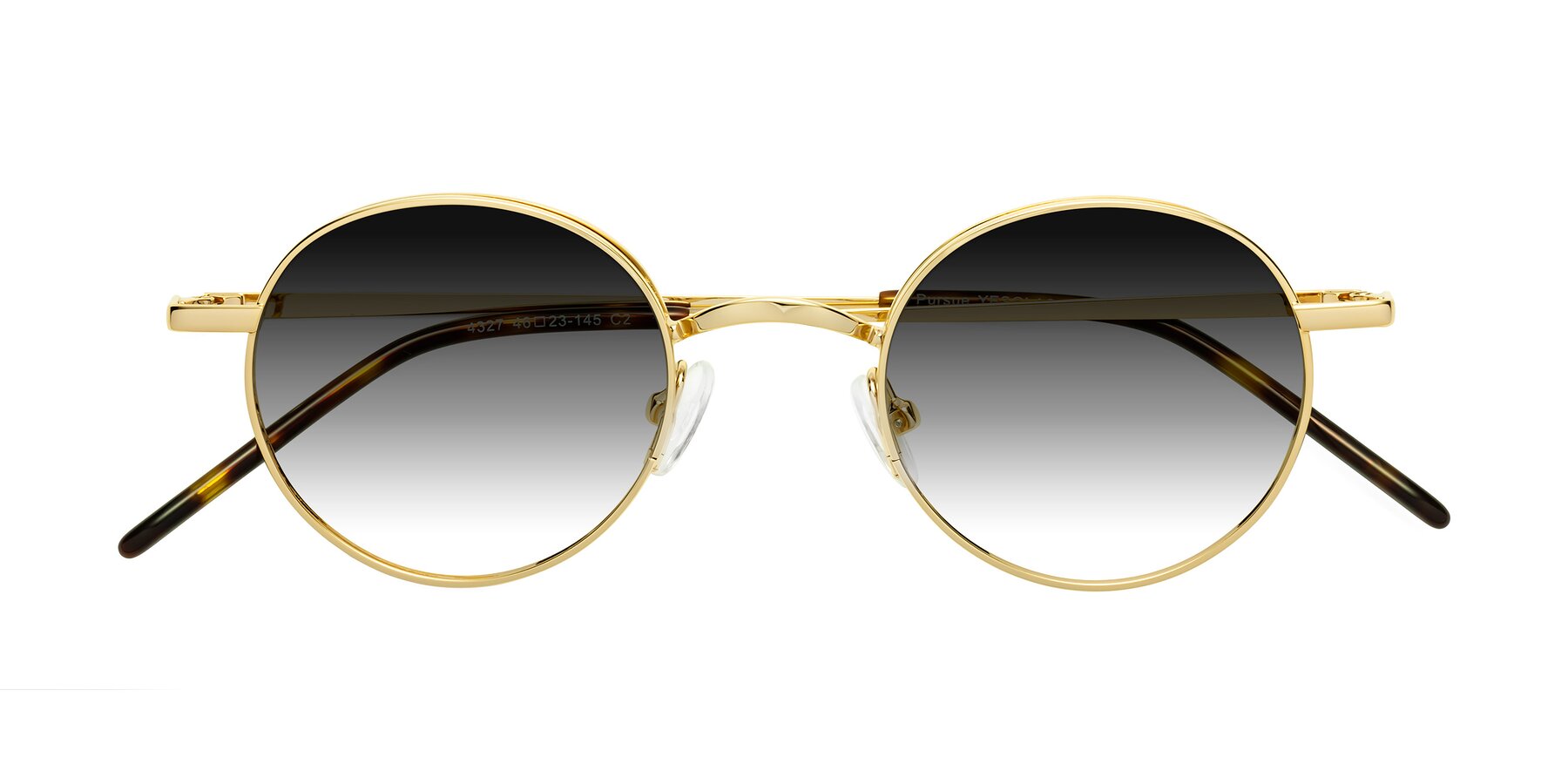 Folded Front of Pursue in Gold with Gray Gradient Lenses