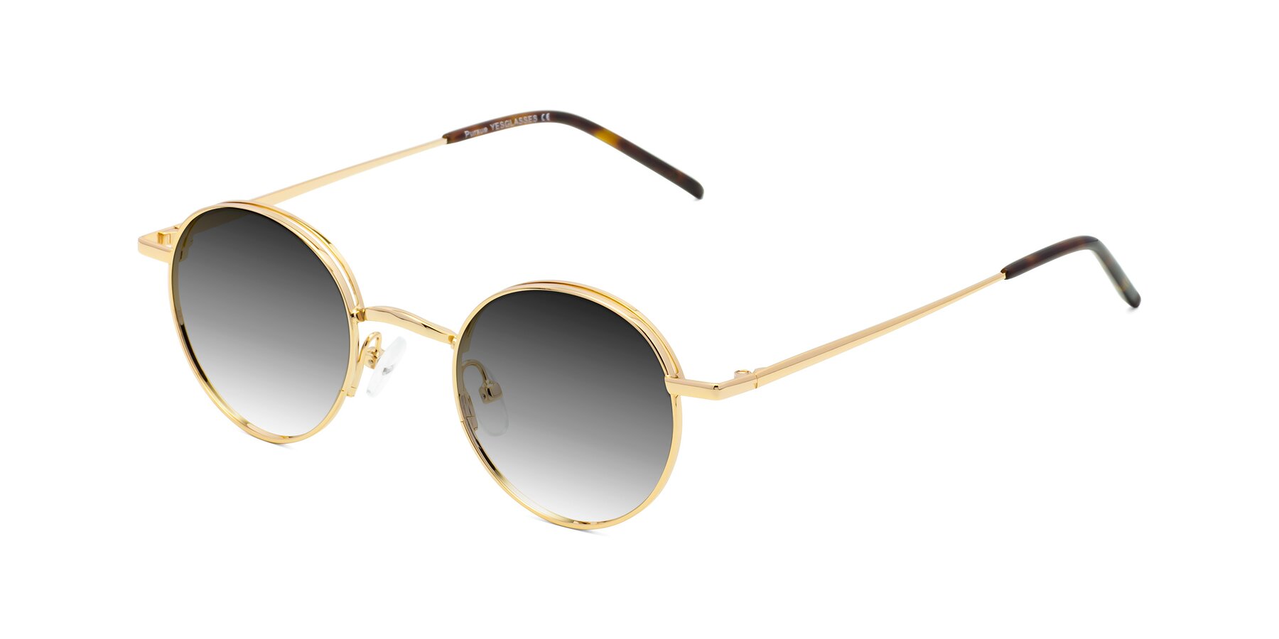 Angle of Pursue in Gold with Gray Gradient Lenses