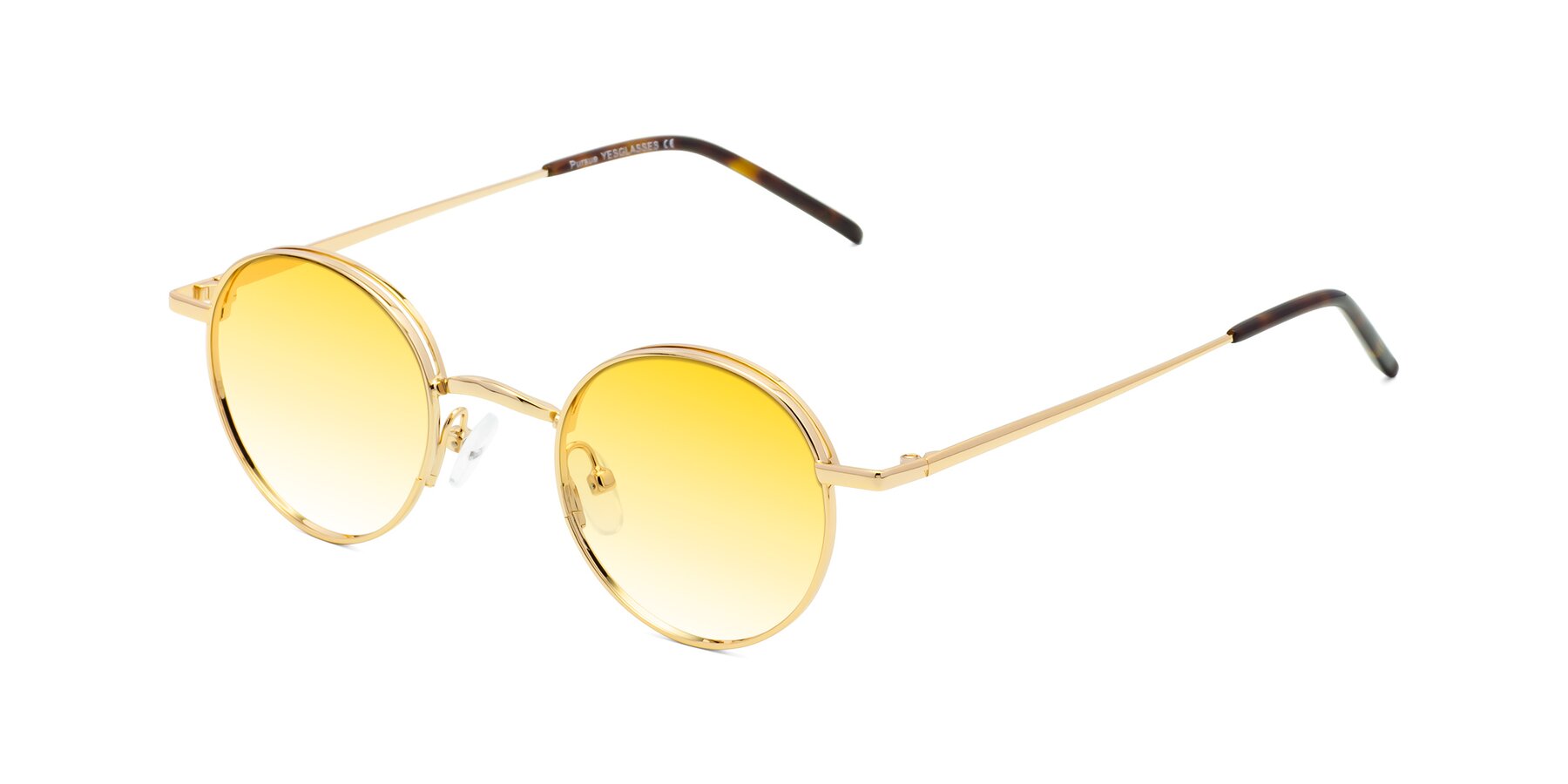 Angle of Pursue in Gold with Yellow Gradient Lenses