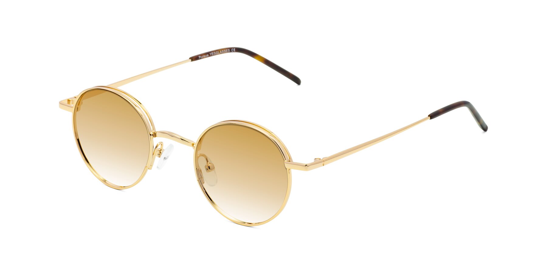 Angle of Pursue in Gold with Champagne Gradient Lenses