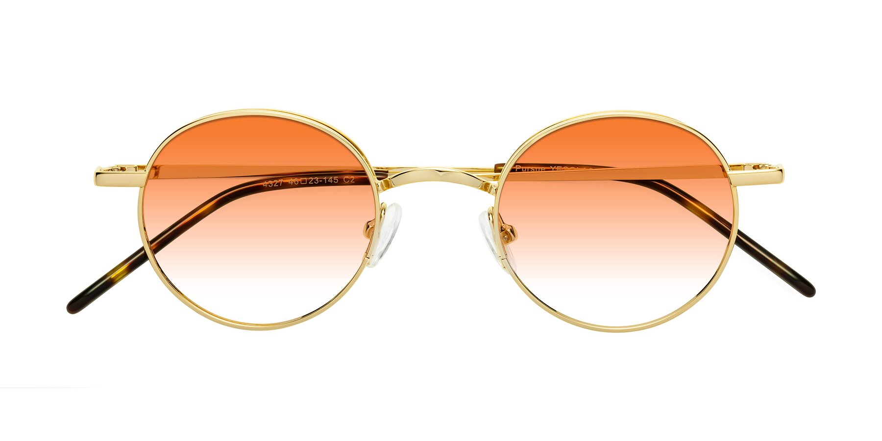 Folded Front of Pursue in Gold with Orange Gradient Lenses