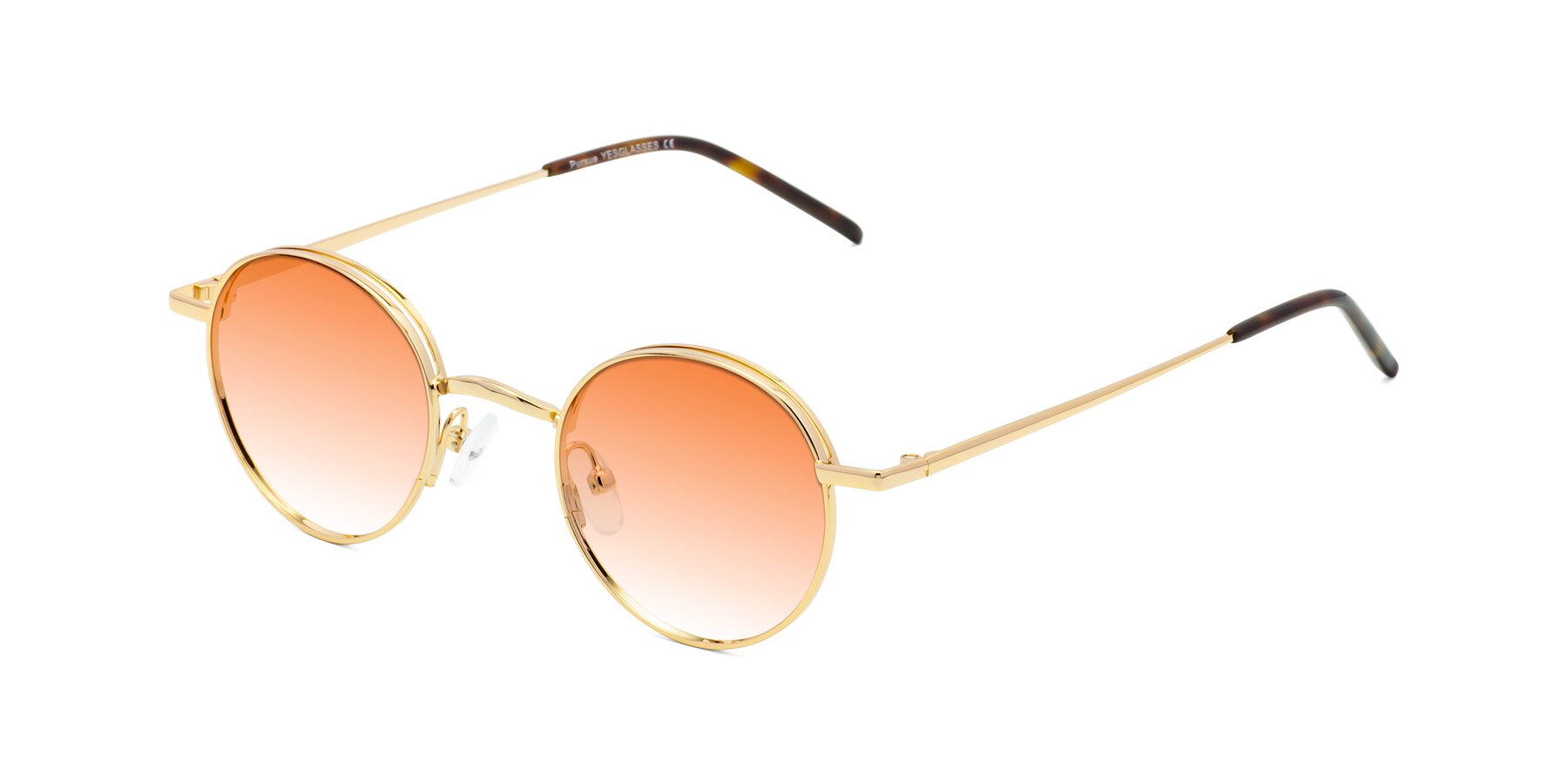 Angle of Pursue in Gold with Orange Gradient Lenses
