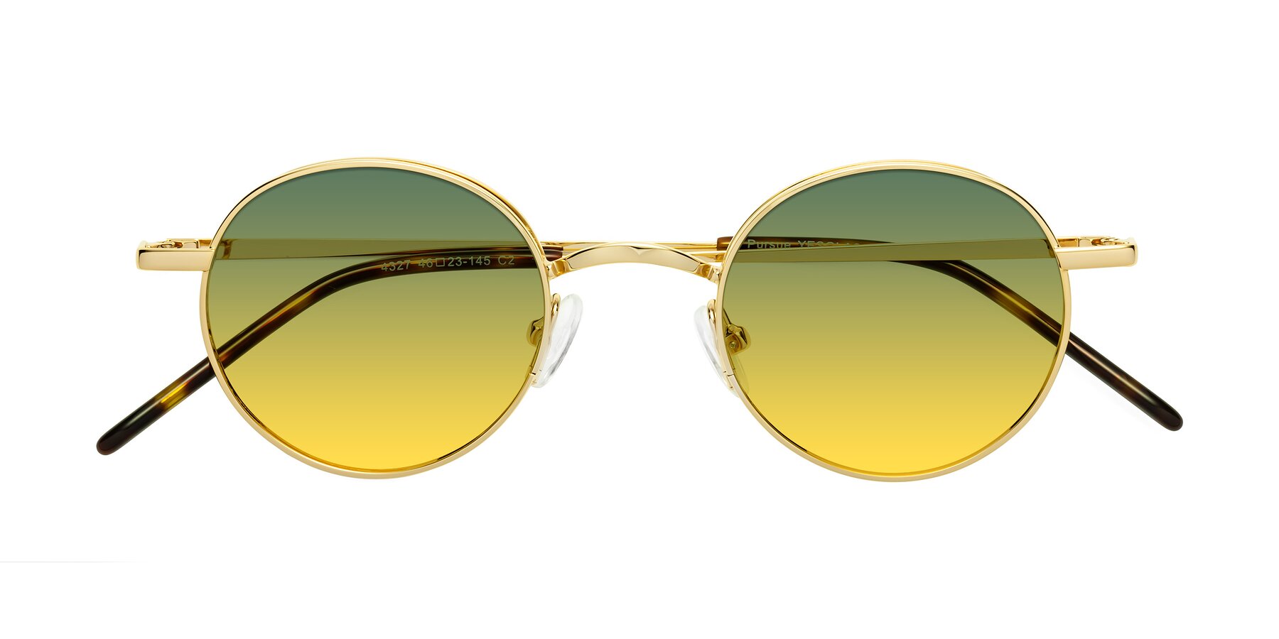 Folded Front of Pursue in Gold with Green / Yellow Gradient Lenses