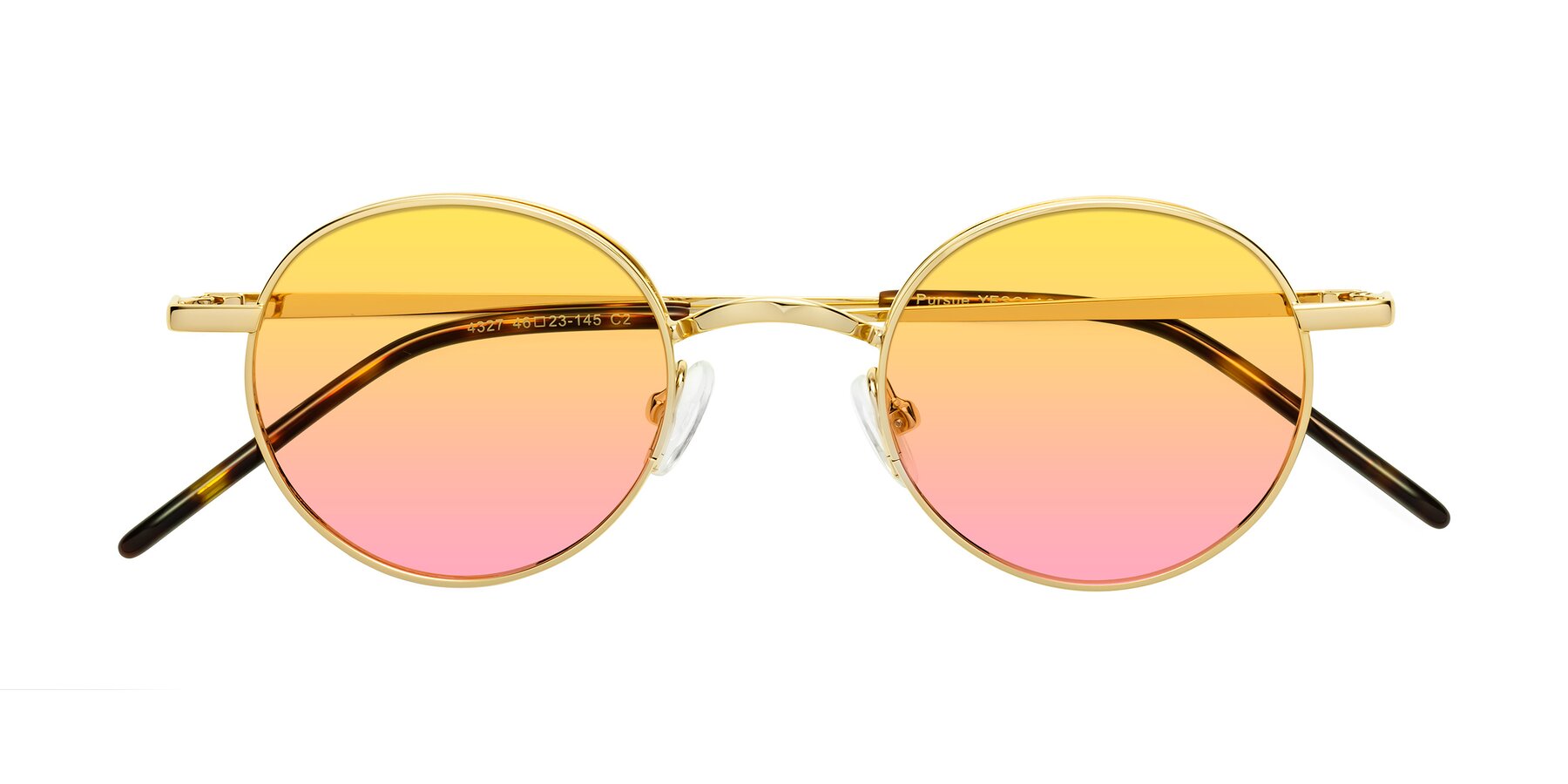 Folded Front of Pursue in Gold with Yellow / Pink Gradient Lenses