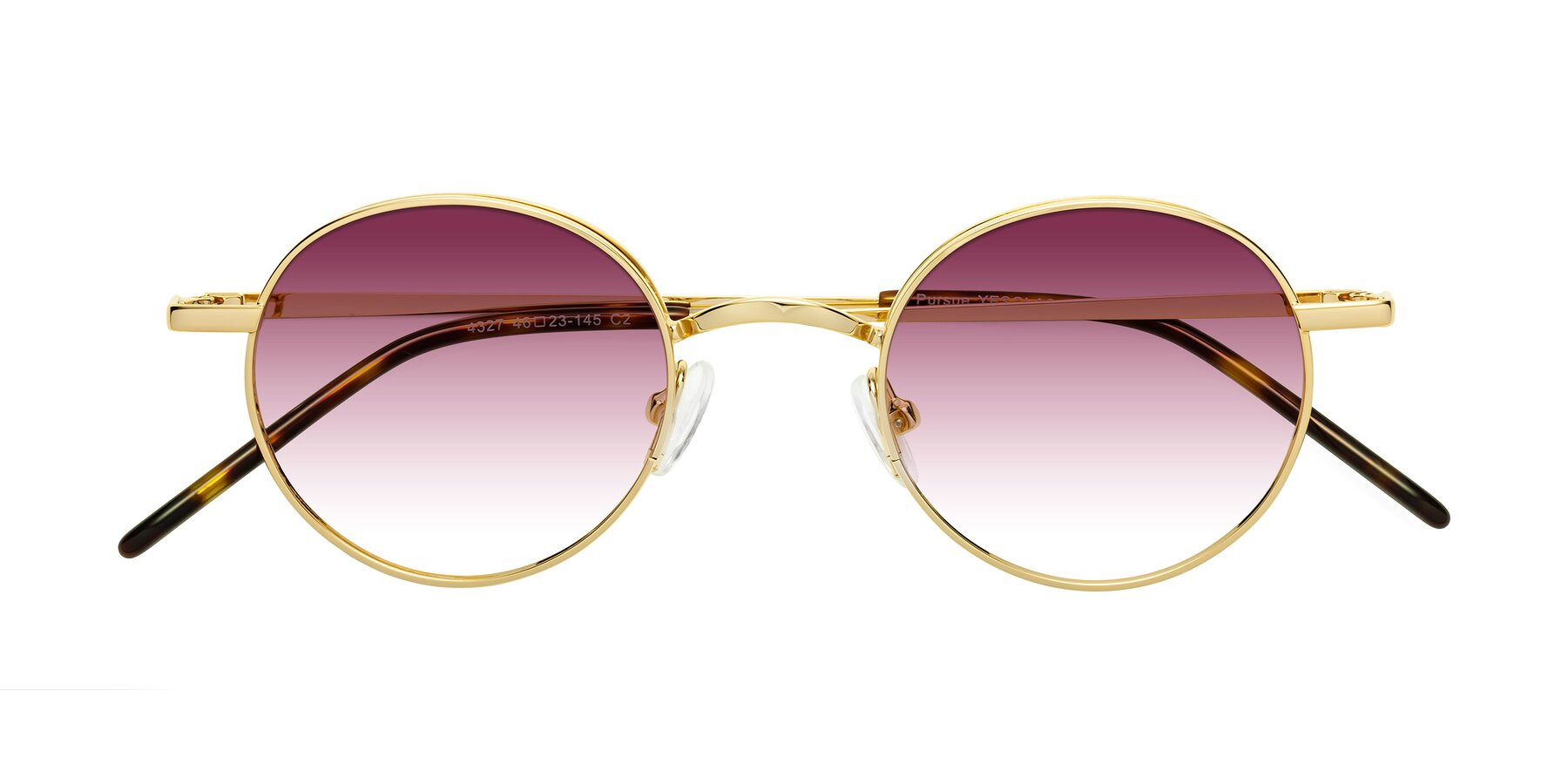 Folded Front of Pursue in Gold with Wine Gradient Lenses