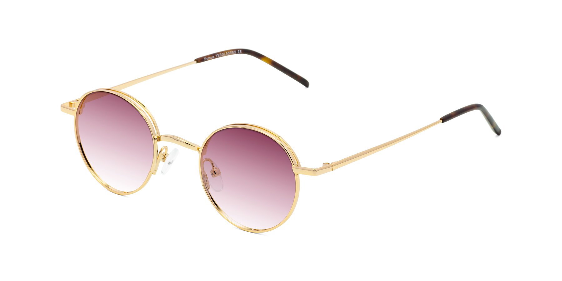 Angle of Pursue in Gold with Wine Gradient Lenses