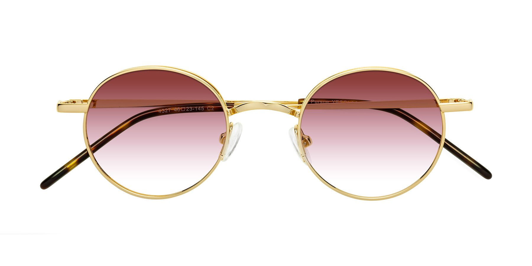 Folded Front of Pursue in Gold with Garnet Gradient Lenses