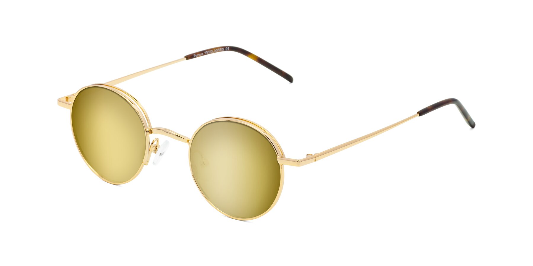 Angle of Pursue in Gold with Gold Mirrored Lenses