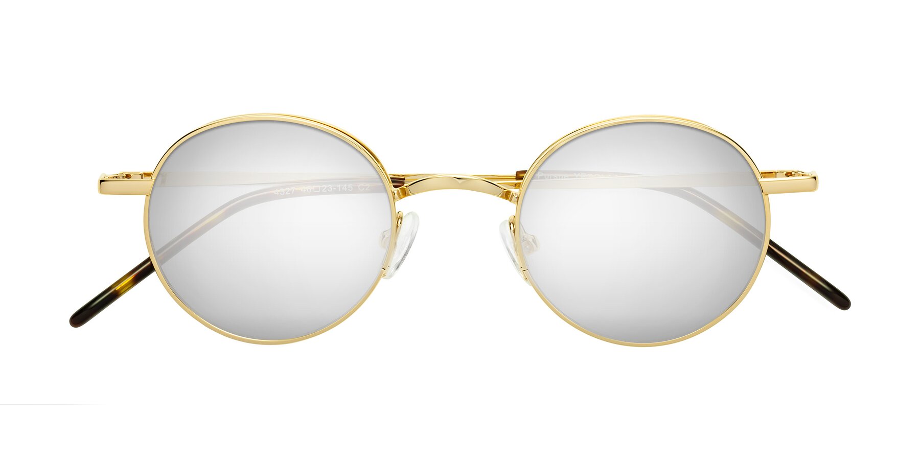 Folded Front of Pursue in Gold with Silver Mirrored Lenses