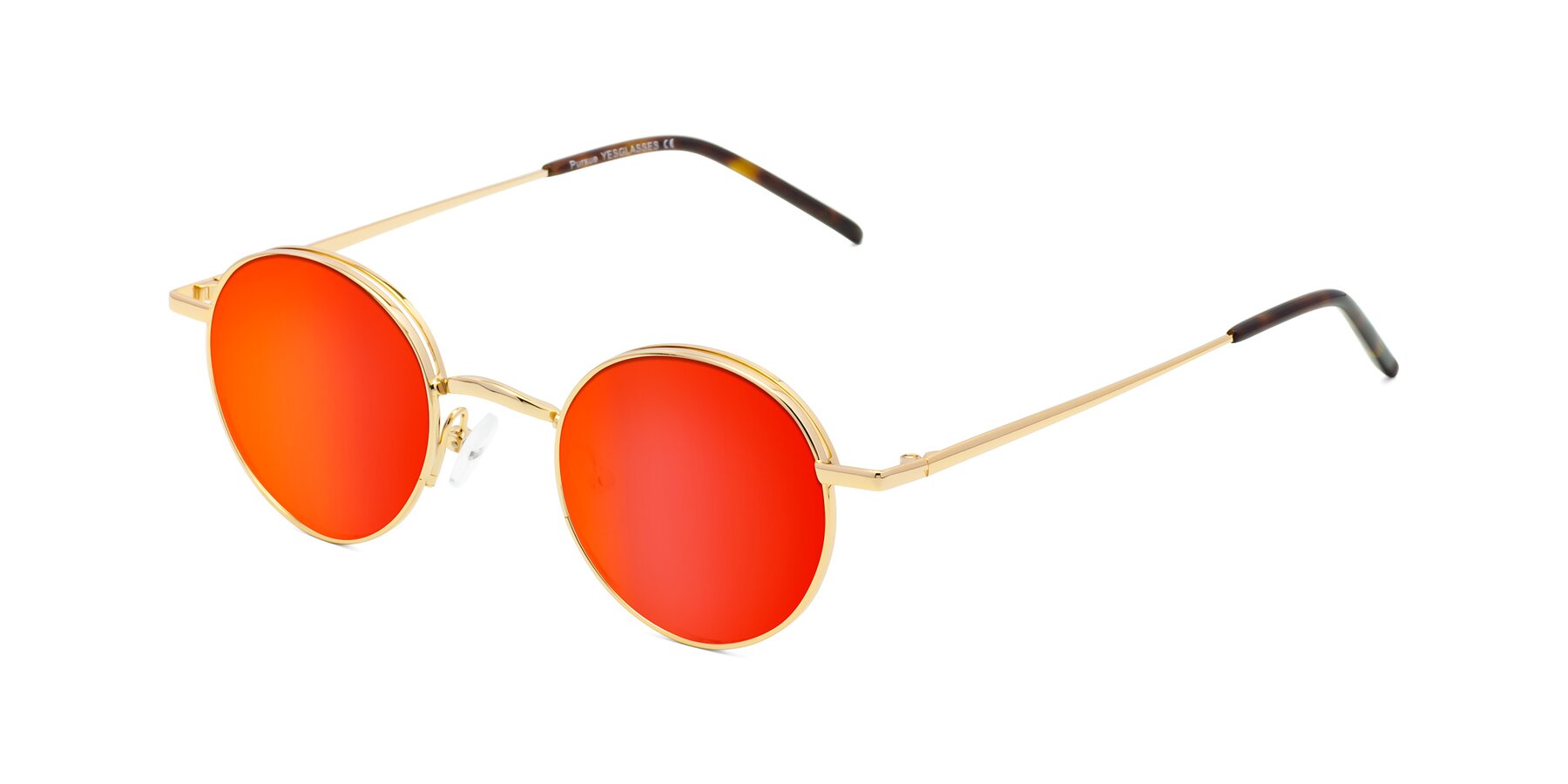 Angle of Pursue in Gold with Red Gold Mirrored Lenses