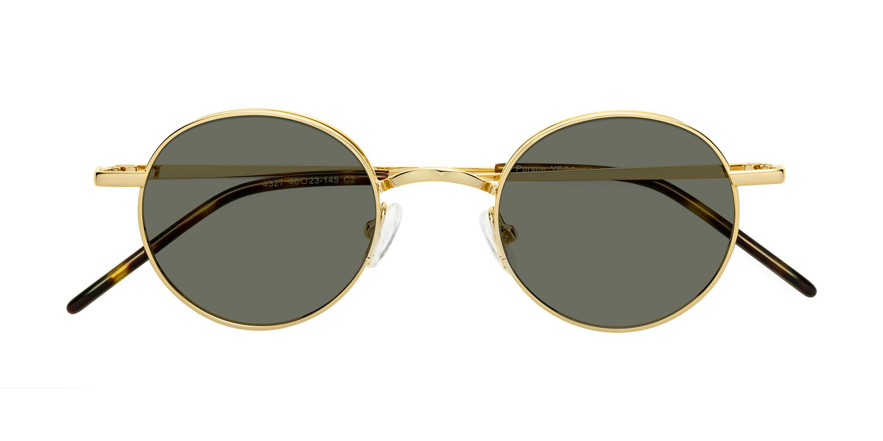 Folded Front of Pursue in Gold with Gray Polarized Lenses