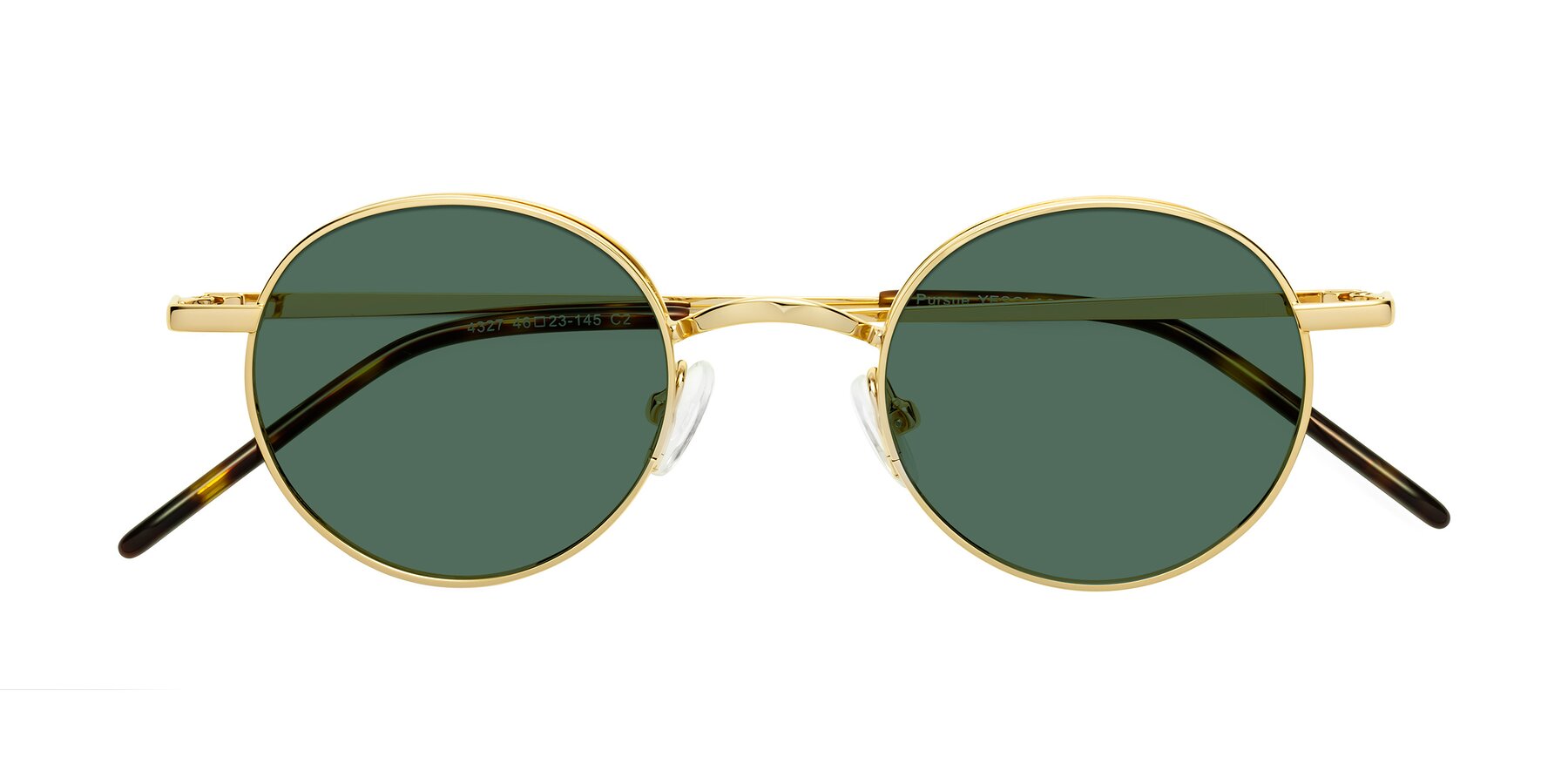 Folded Front of Pursue in Gold with Green Polarized Lenses