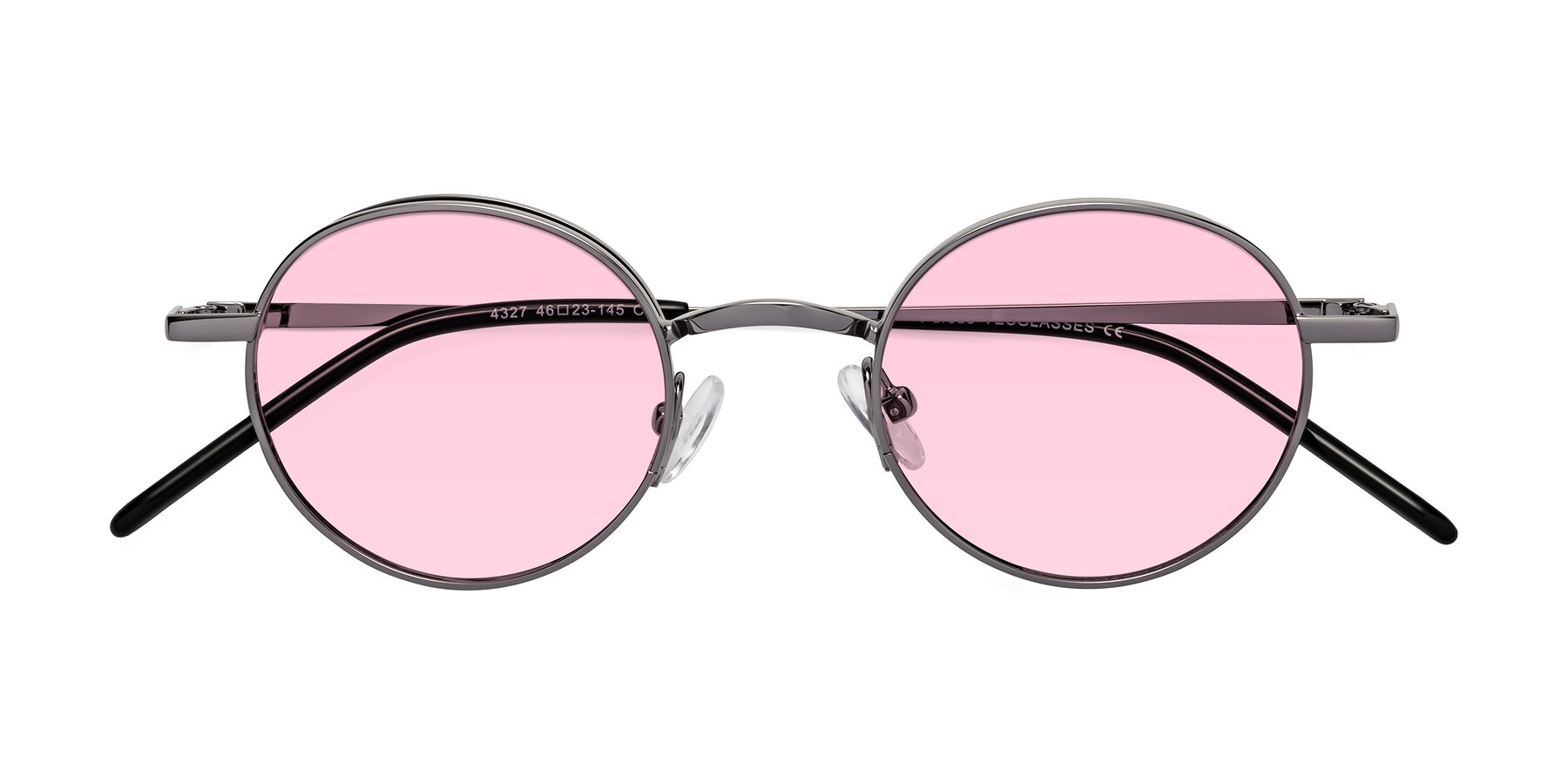 Folded Front of Pursue in Gunmetal with Light Pink Tinted Lenses