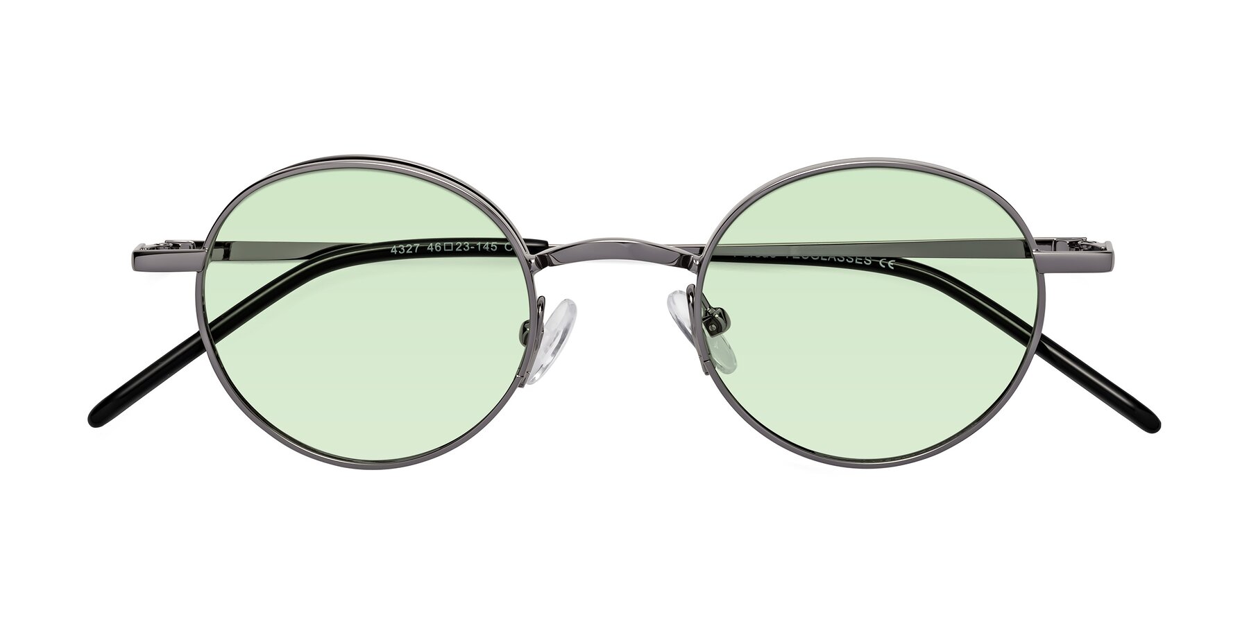 Folded Front of Pursue in Gunmetal with Light Green Tinted Lenses