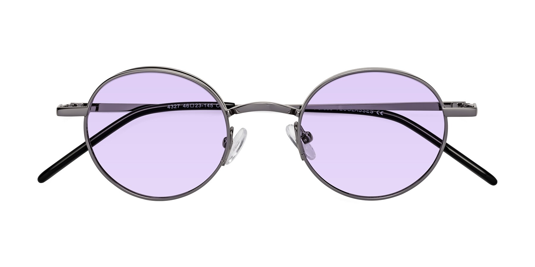 Folded Front of Pursue in Gunmetal with Light Purple Tinted Lenses