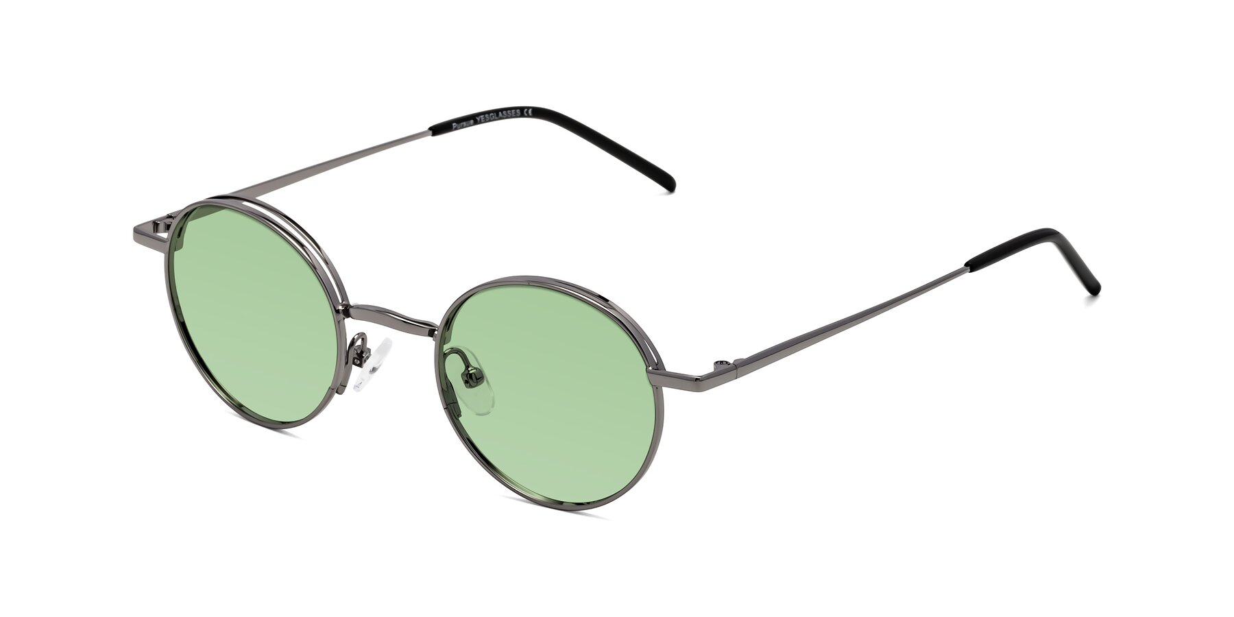 Angle of Pursue in Gunmetal with Medium Green Tinted Lenses