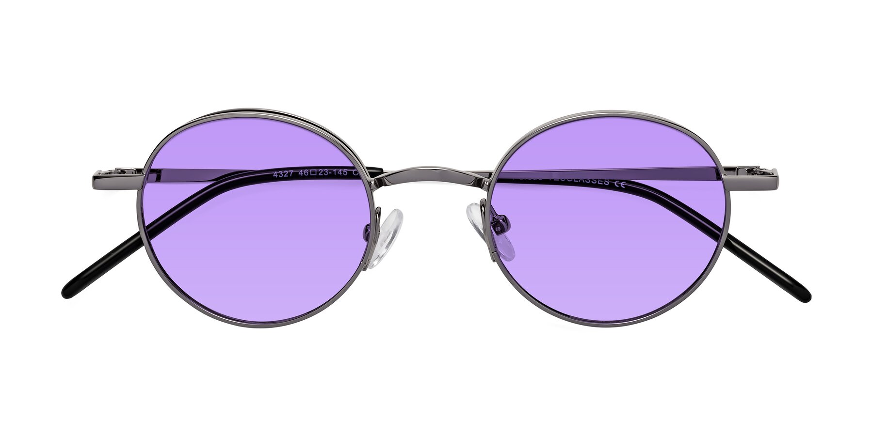 Folded Front of Pursue in Gunmetal with Medium Purple Tinted Lenses