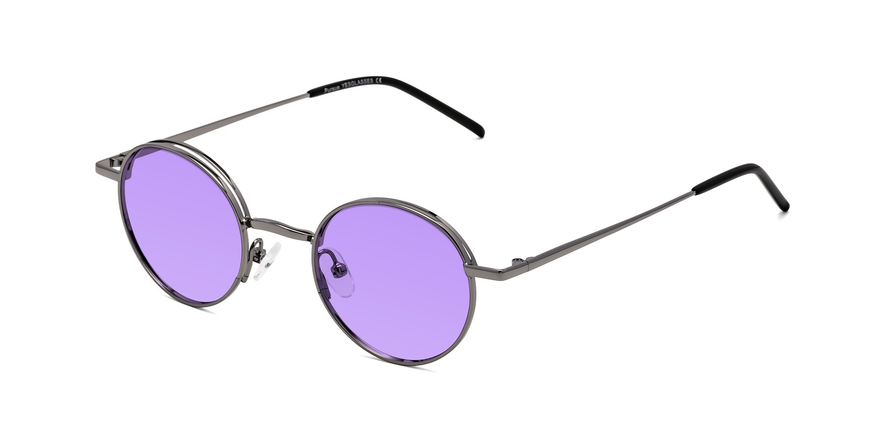 Angle of Pursue in Gunmetal with Medium Purple Tinted Lenses