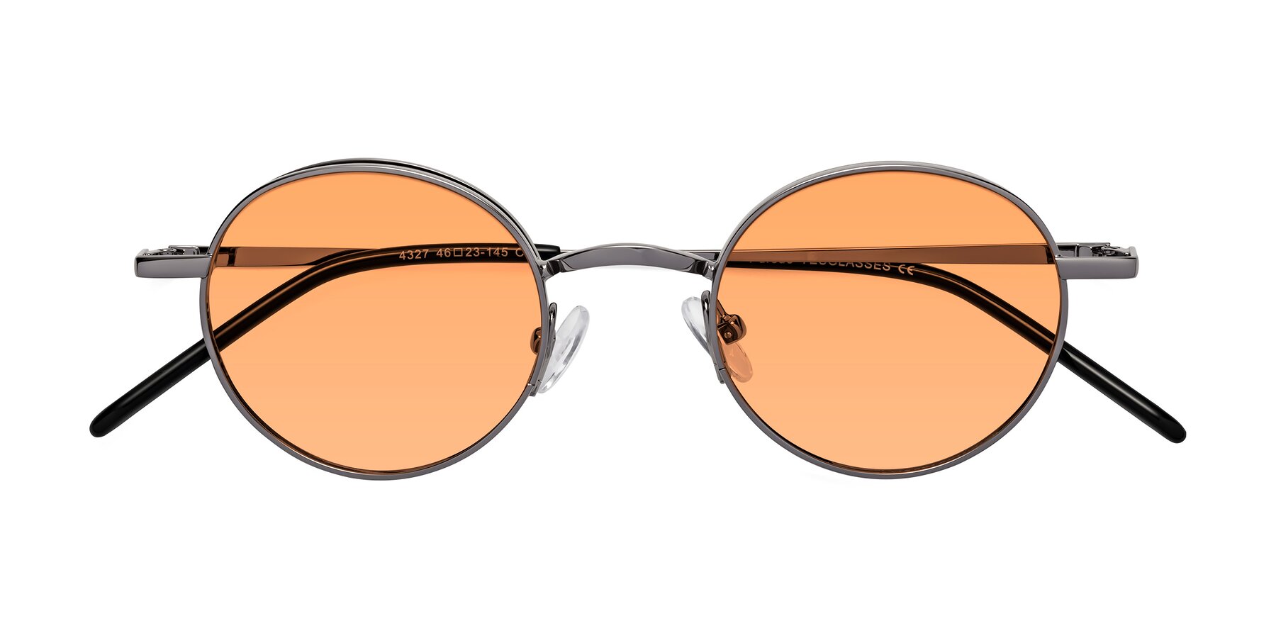 Folded Front of Pursue in Gunmetal with Medium Orange Tinted Lenses