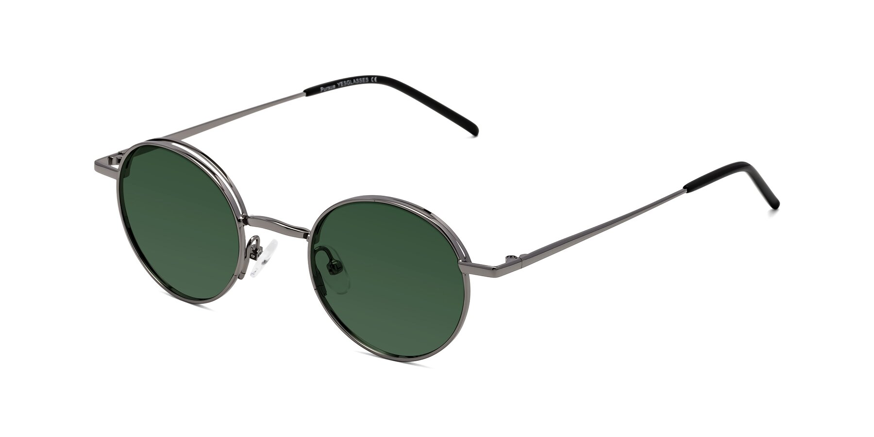 Angle of Pursue in Gunmetal with Green Tinted Lenses