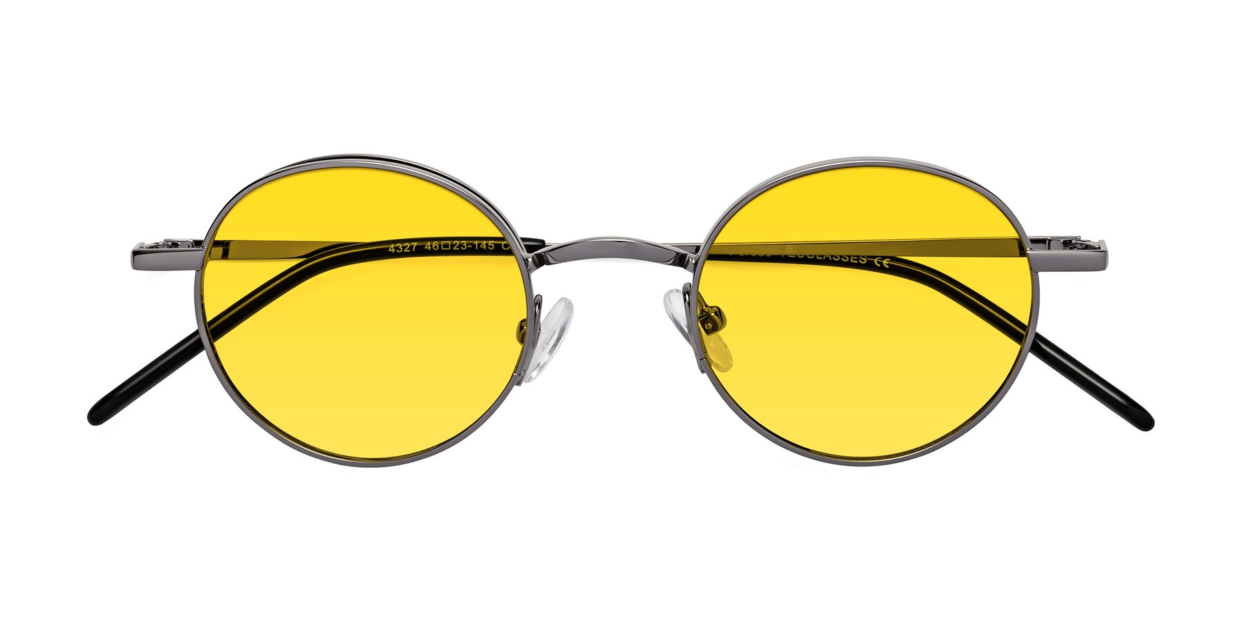 Folded Front of Pursue in Gunmetal with Yellow Tinted Lenses