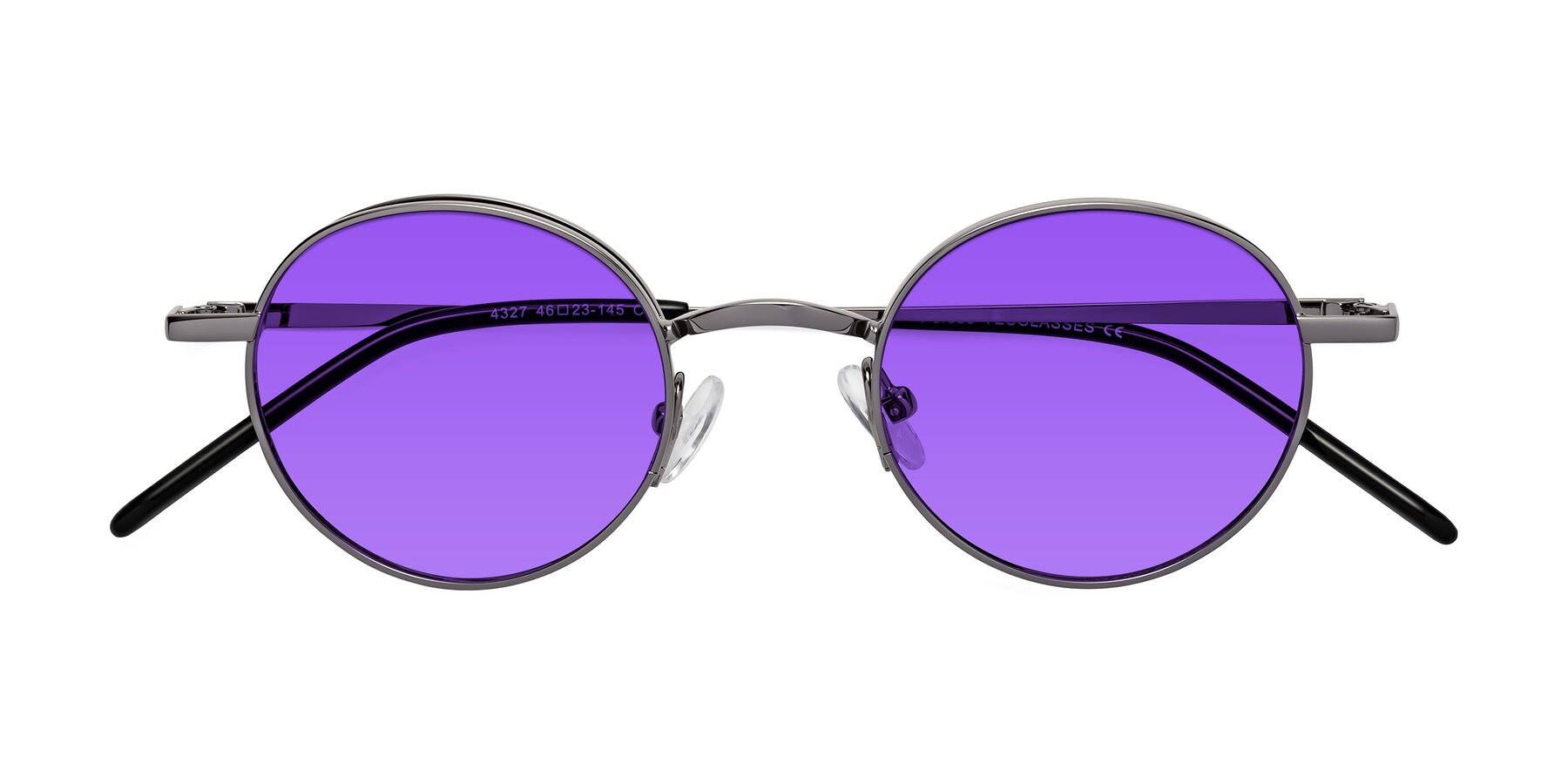 Folded Front of Pursue in Gunmetal with Purple Tinted Lenses