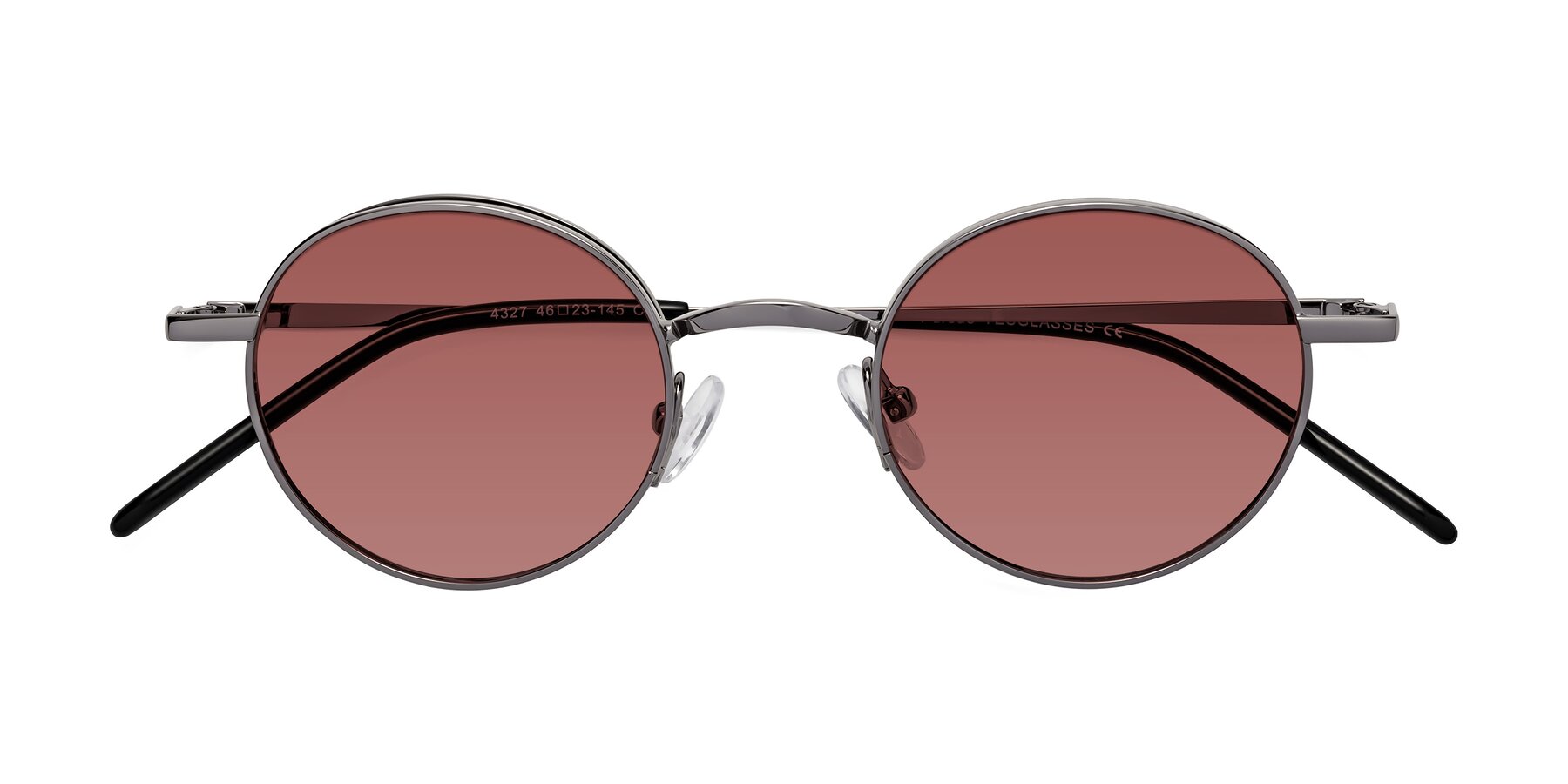 Folded Front of Pursue in Gunmetal with Garnet Tinted Lenses