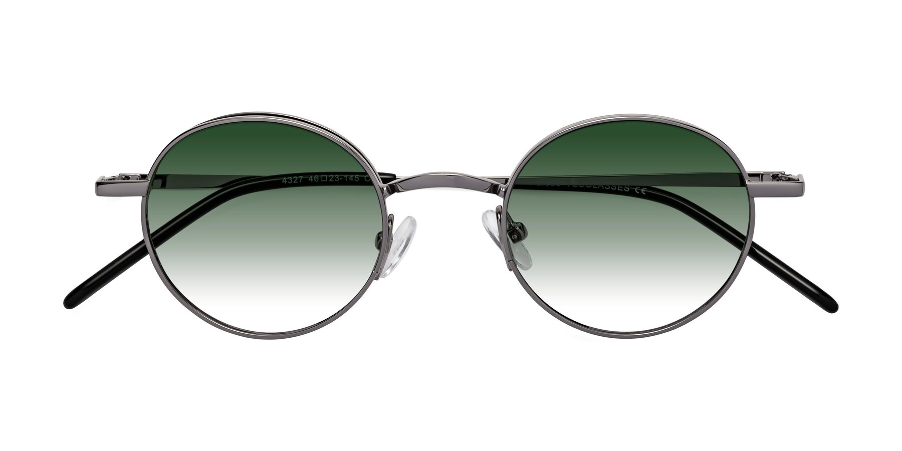 Folded Front of Pursue in Gunmetal with Green Gradient Lenses