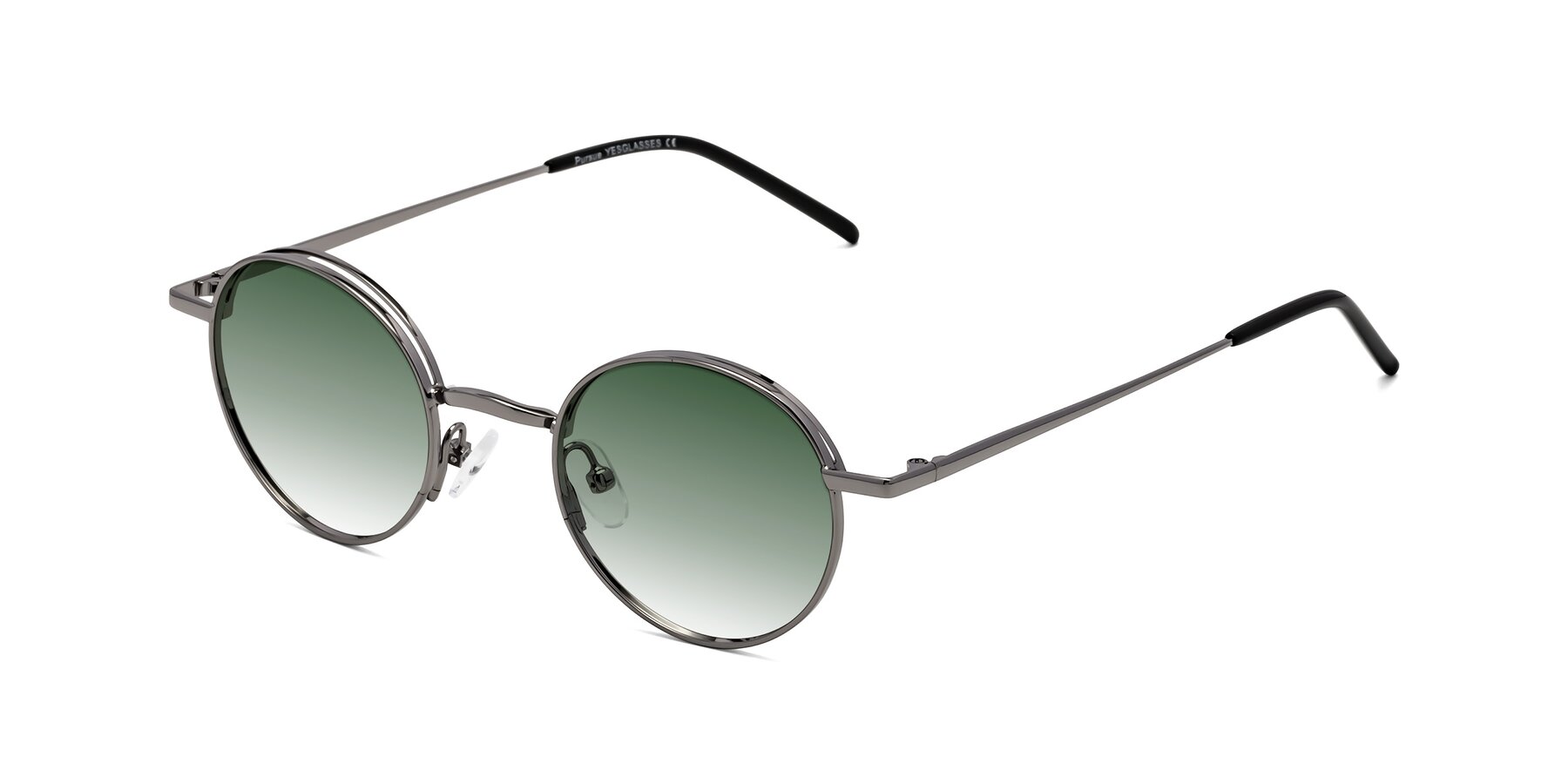 Angle of Pursue in Gunmetal with Green Gradient Lenses